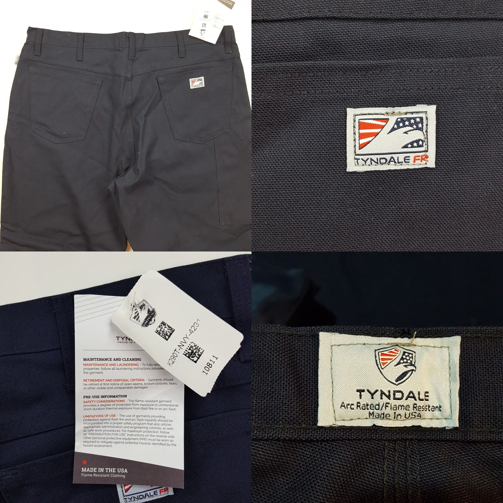 Vintage Tyndale Arc Rated Flame Resistant Mens Pants 42x32 Straight Leg Jeans Workwear Blue 2112 Size US 42 / EU 58 - 8 Thumbnail