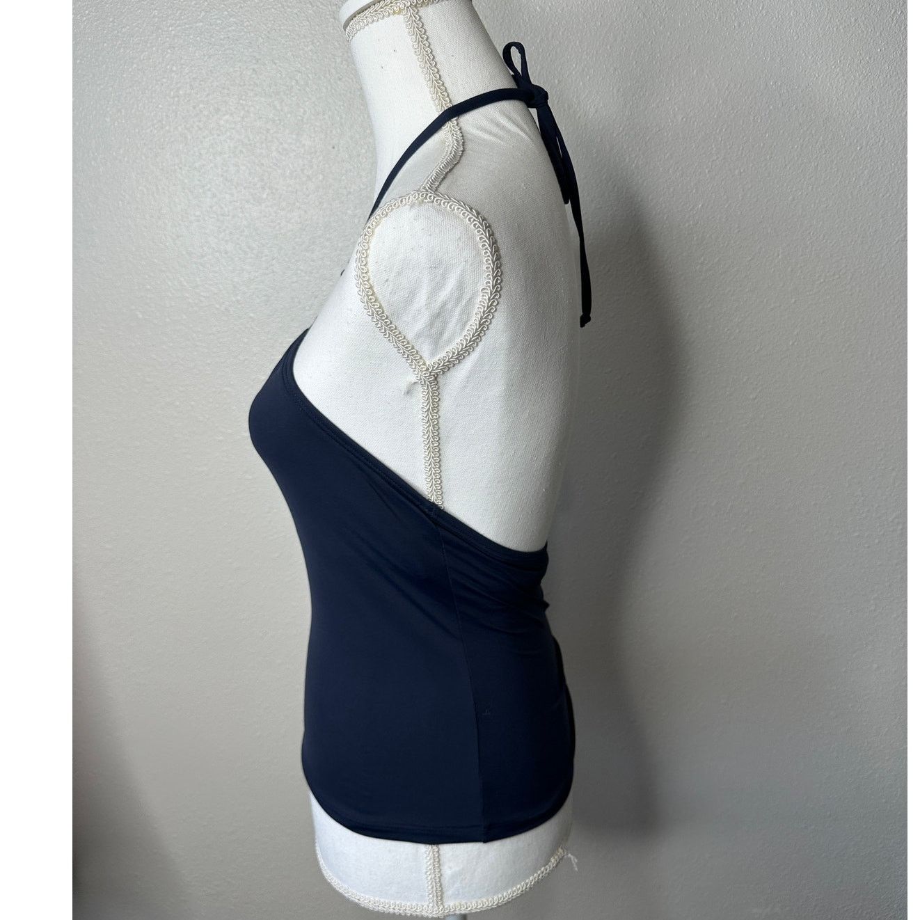 Michael Kors Michael Kors Navy Blue Halter Tankini Top XS Gold MK Logo Size XS / US 0-2 / IT 36-38 - 4 Thumbnail