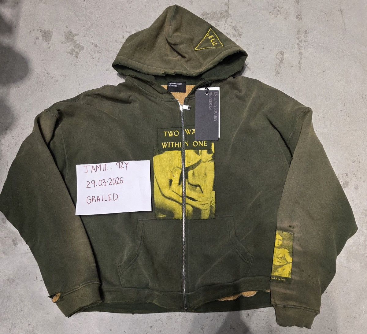 Enfants Riches Deprimes TWO WARS WITHIN ONE ASSEMBLAGE ZIP HOODIE Size US XXL / EU 58 / 5 - 6 Thumbnail