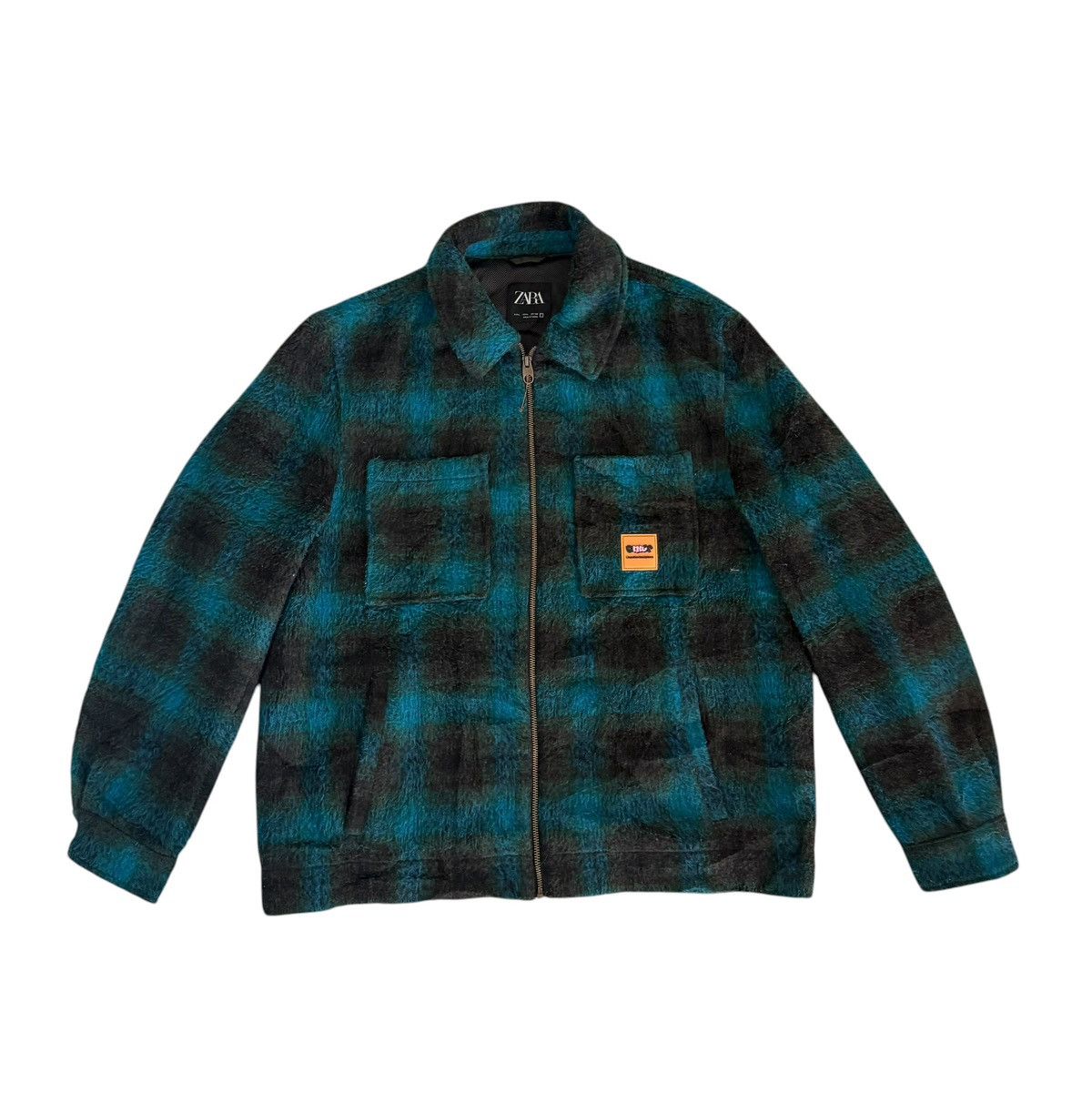 Mademoiselle Non Non ZARA Unauthorised Piece Jacket 4 Pocket Shadow Plaid Size L / US 10 / IT 46 - 2 Thumbnail