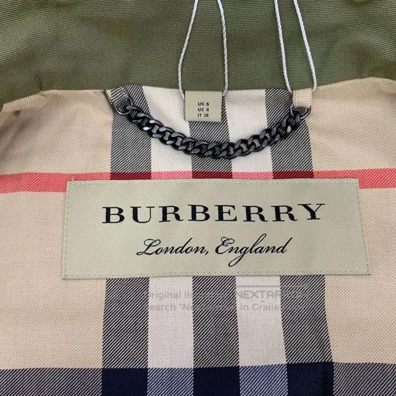 Burberry Green Trench Coat with Belt.