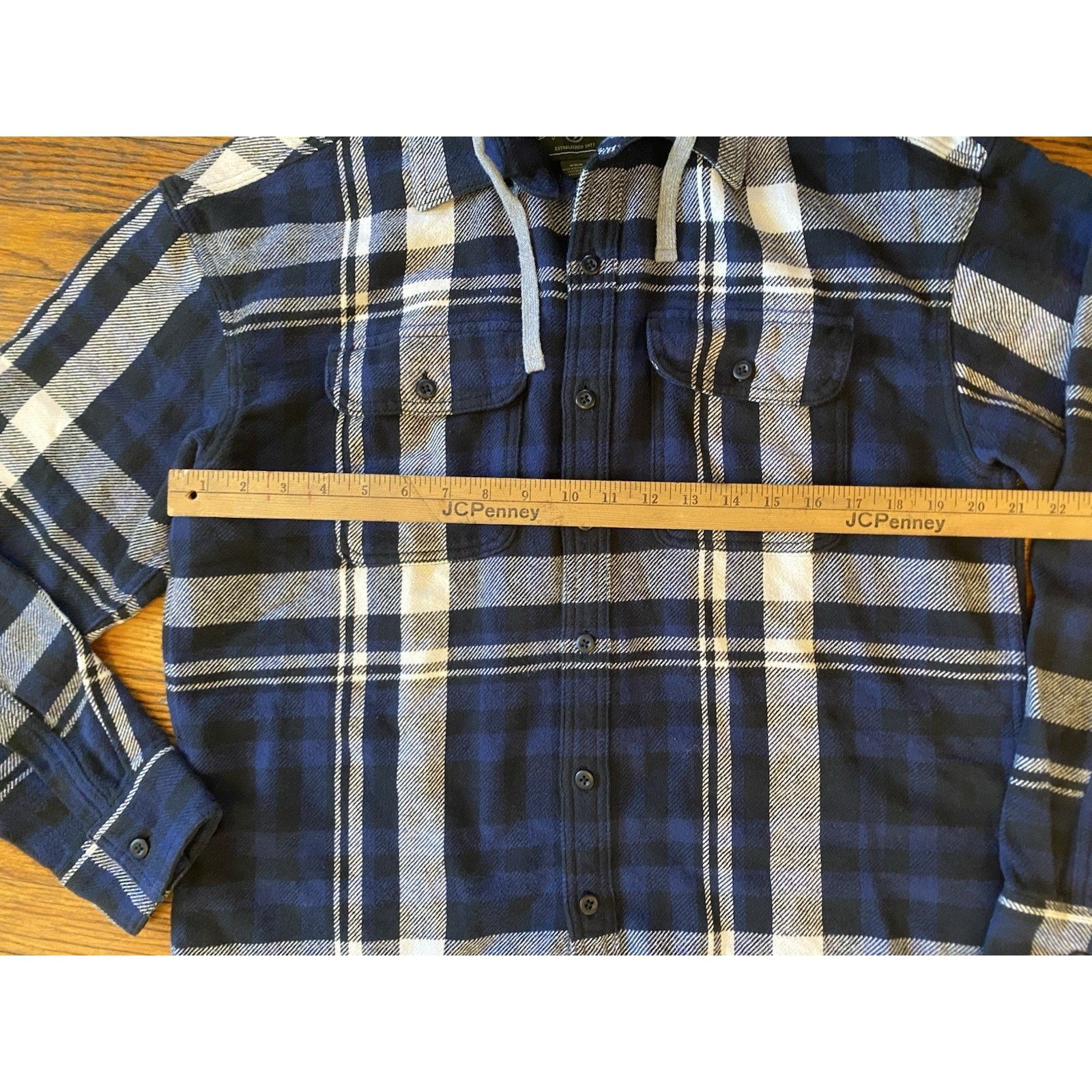 American Eagle Outfitters American Eagle Shirt Mens M Blue Flannel Detachable Hood Size US M / EU 48-50 / 2 - 5 Thumbnail