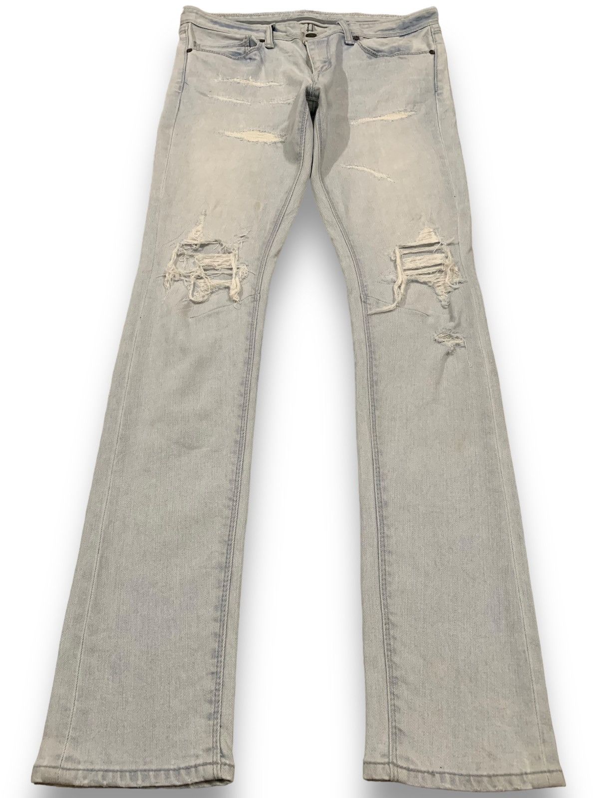 Number (N)ine Japanese Brand Gostar De Fuga Patched Distressed Punk Jeans Size US 31 - 1 Thumbnail