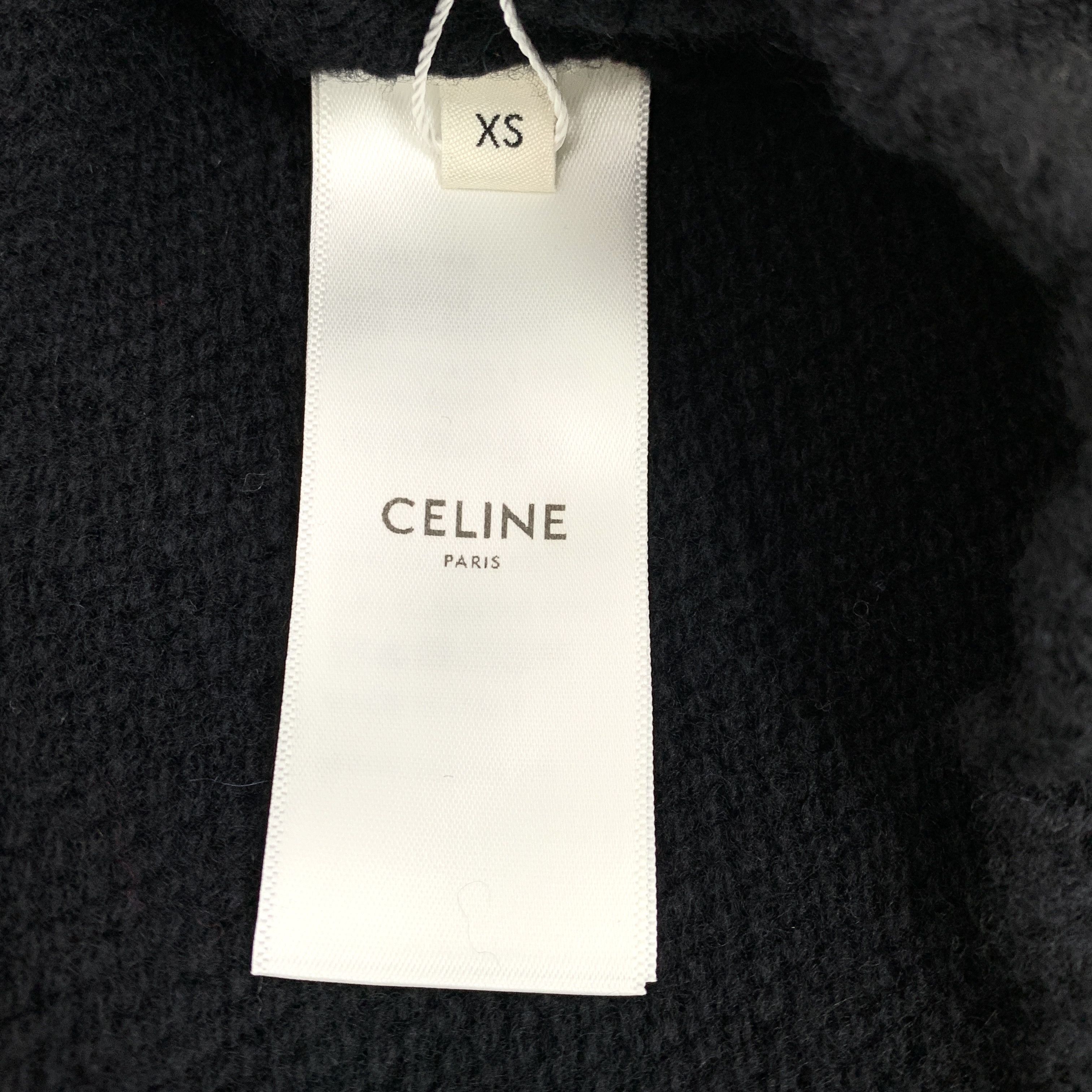 Celine Celine Black Wool Intarsia Sweater (XS) Size XS / US 0-2 / IT 36-38 - 2 Thumbnail