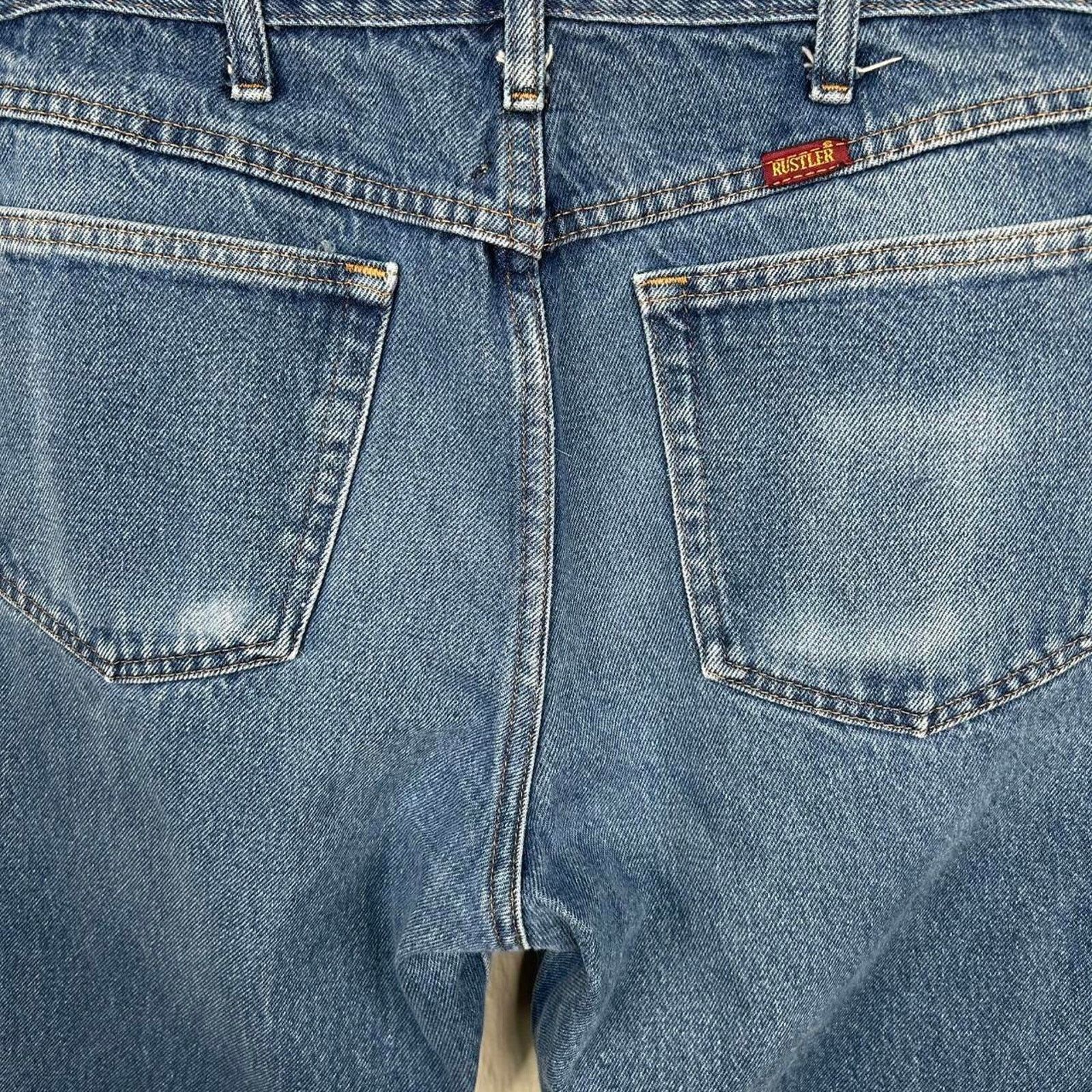 Rustler Vintage Y2K Rustler Workwear Straight Leg Faded Jeans 34x32 Size US 34 / EU 50 - 6 Thumbnail
