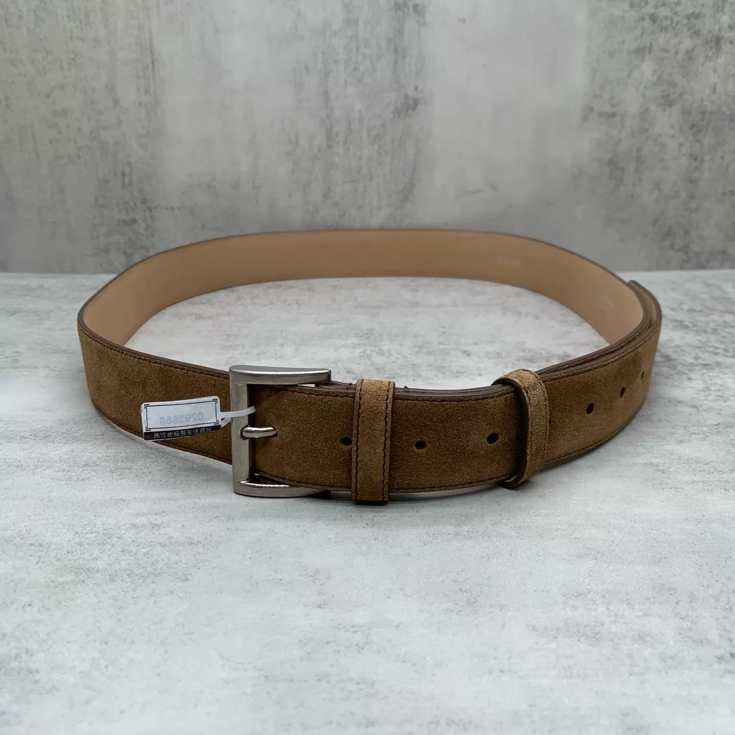 Prada Prada Brown Suede Tri Logo Belt 110 98 New Size ONE SIZE - 2 Thumbnail