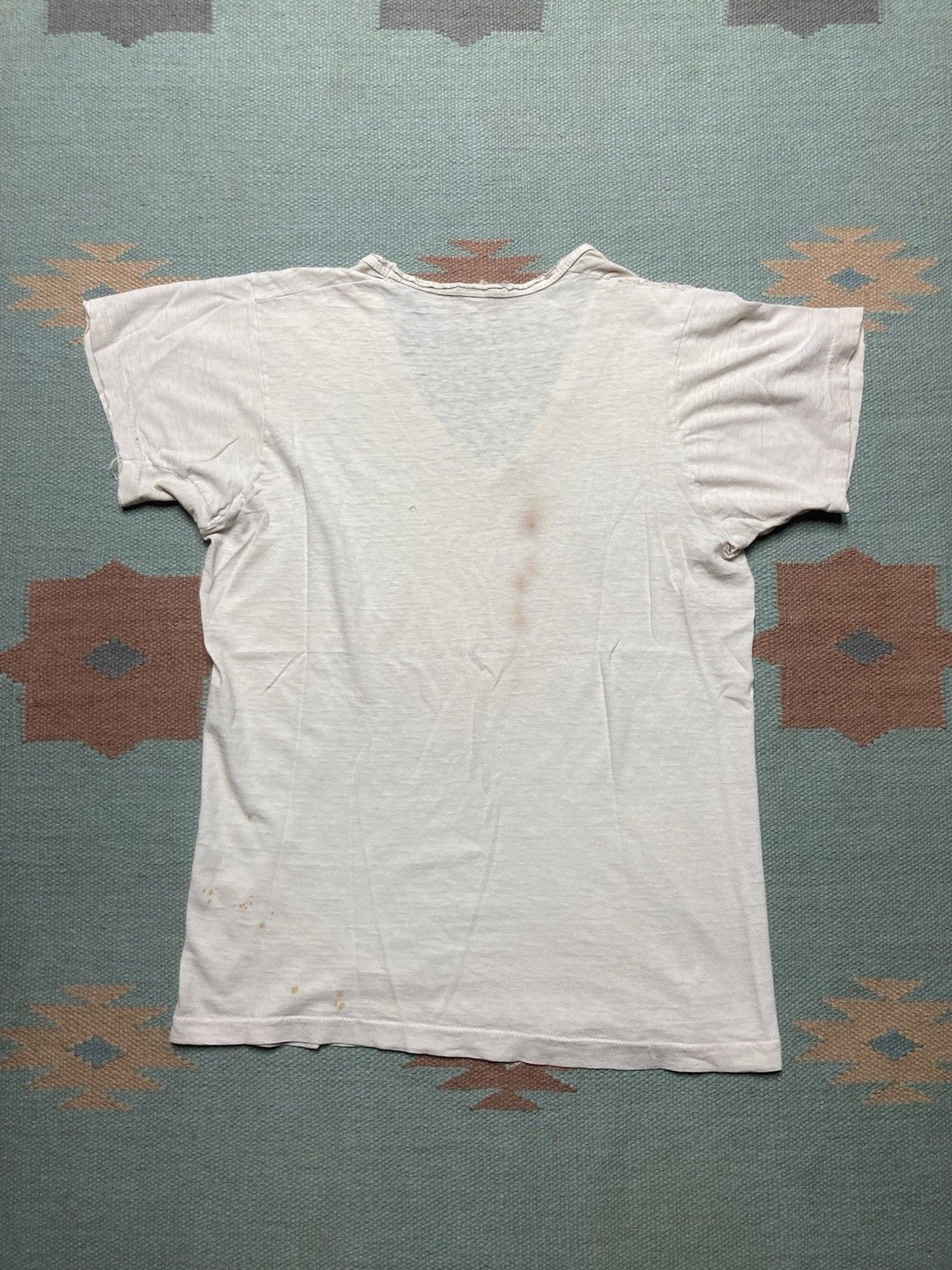 Fruit Of The Loom × Vintage 70s blank white t shirt v neck fruit of loom grunge medium Size US M / EU 48-50 / 2 - 8 Thumbnail