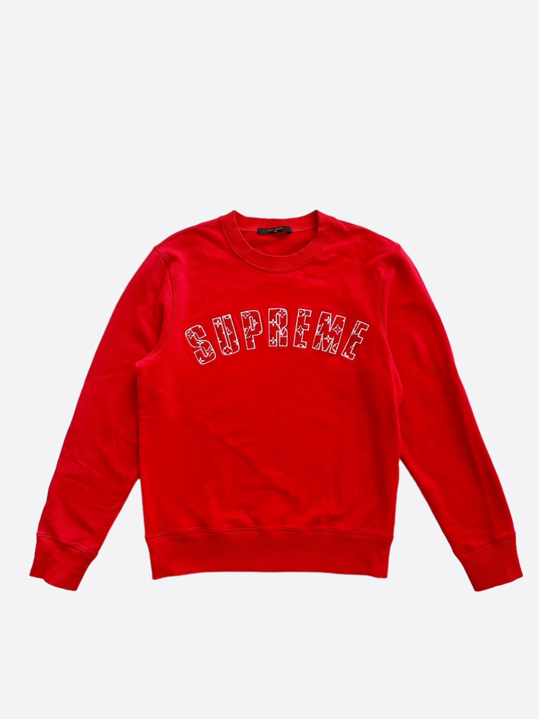 image of Louis Vuitton Supreme Red & White Arc Logo Sweater, Men's (Size Small)