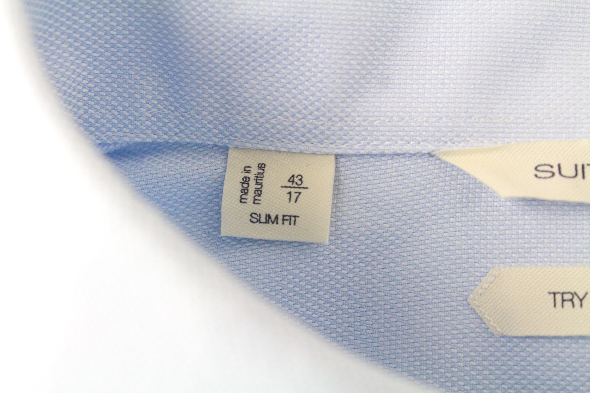 Suitsupply 43/17 Slim Blue Cotton Long Button-Up 72762 Size 42R - 5 Thumbnail