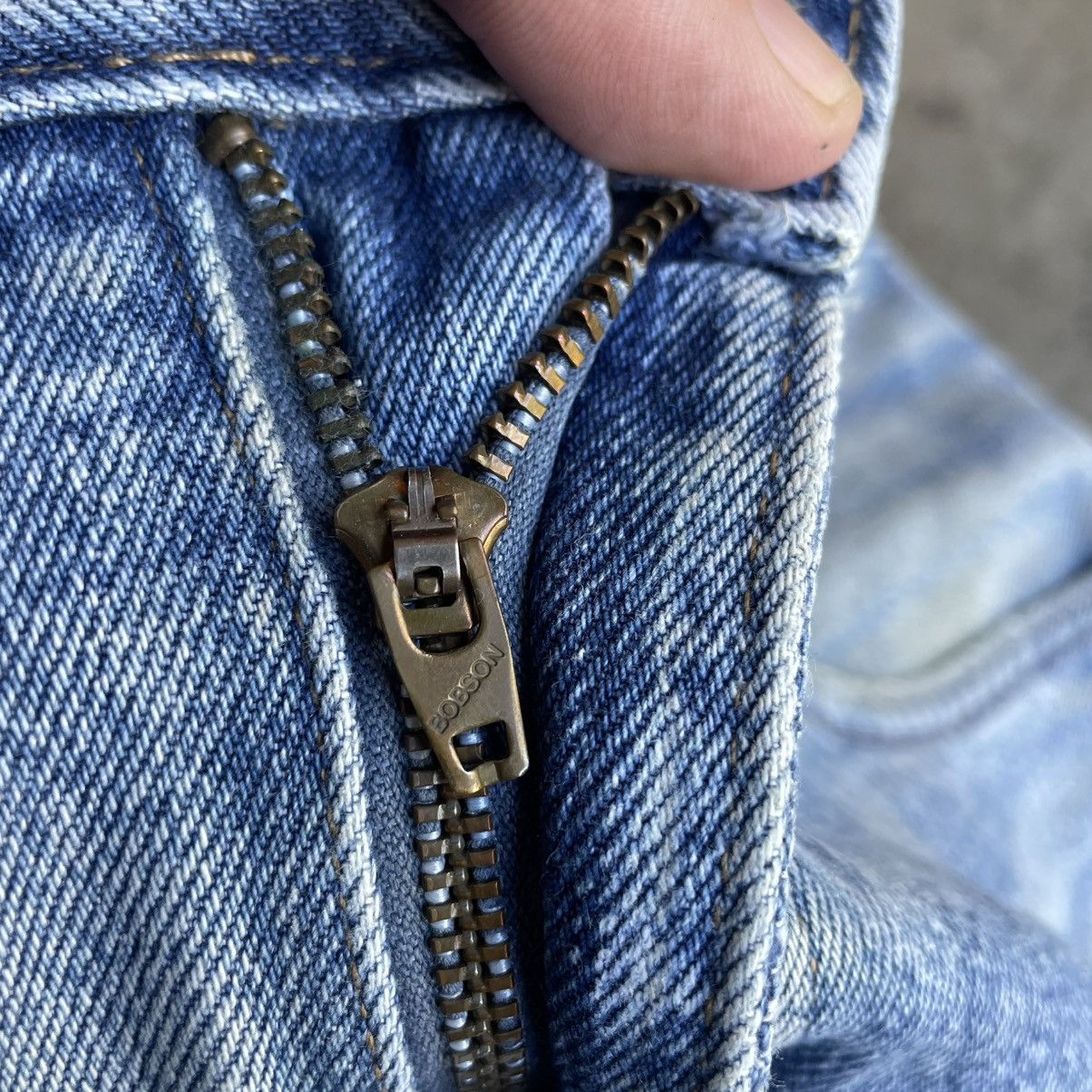 Vintage 🔥Vintage Bobson Stoned Washed Classic Distress Denim Jeans Size US 30 / EU 46 - 13 Thumbnail