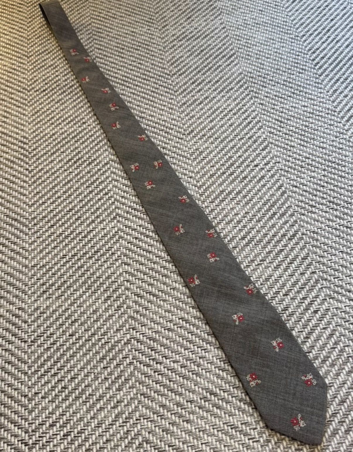 Comme des Garcons COMME des GARÇONS Small Floral Embroidered Wool Tie K24 Size ONE SIZE - 3 Thumbnail