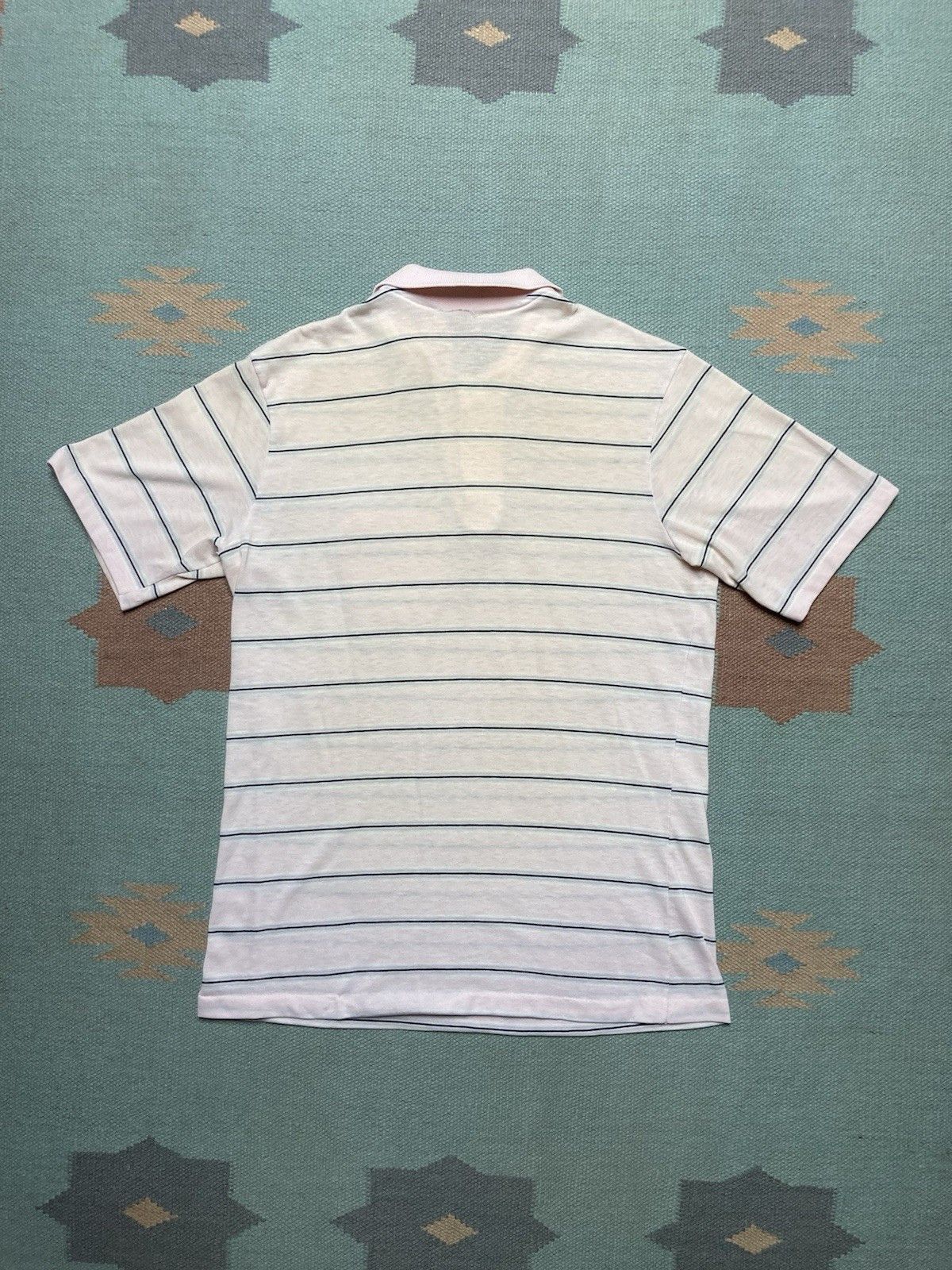 Vintage Vtg 70s 80s polo shirt light pink striped rockabilly medium Size US M / EU 48-50 / 2 - 6 Thumbnail