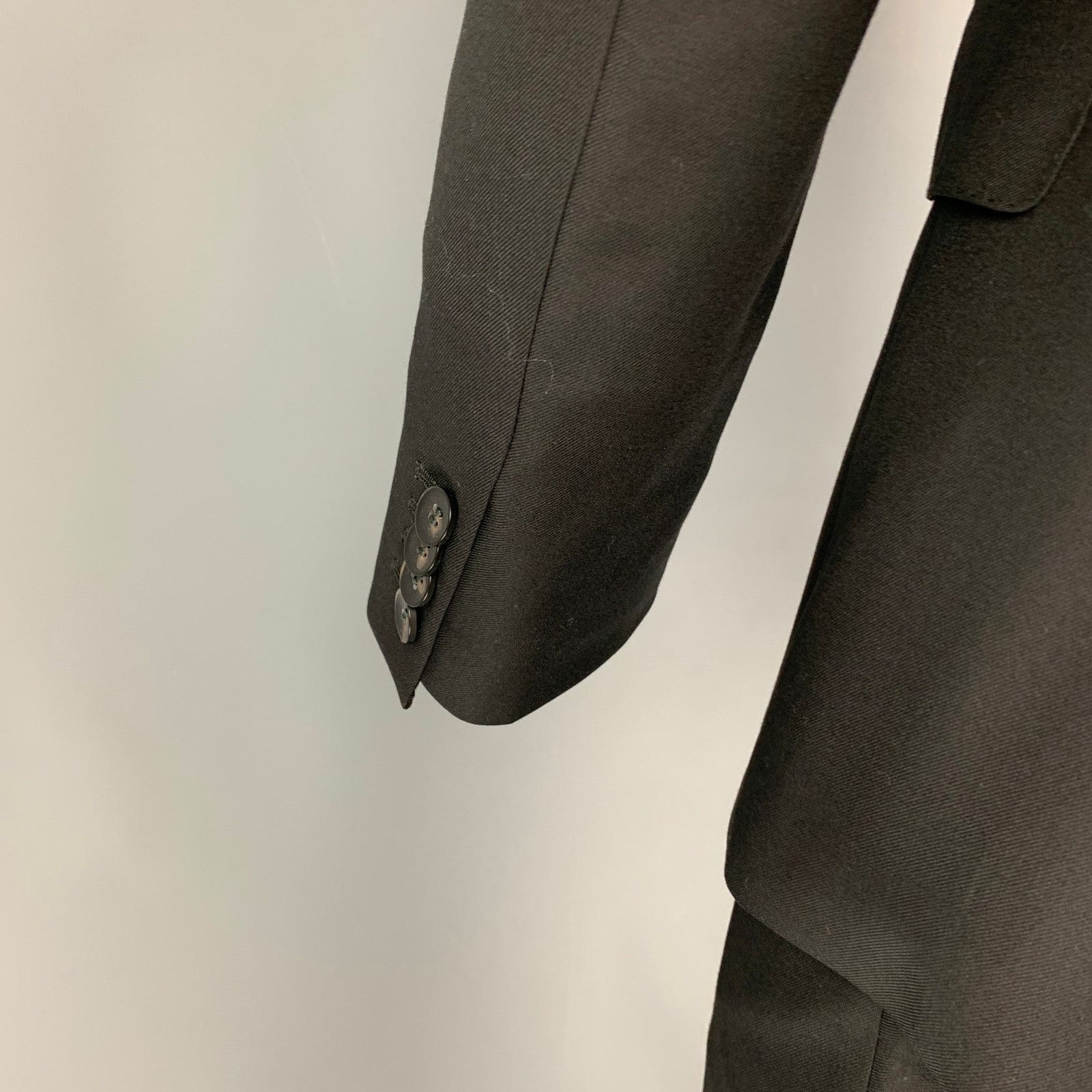 Suitsupply SUITSUPPLY Size 36 Black Wool Single Breasted Suit Size 36R - 4 Thumbnail