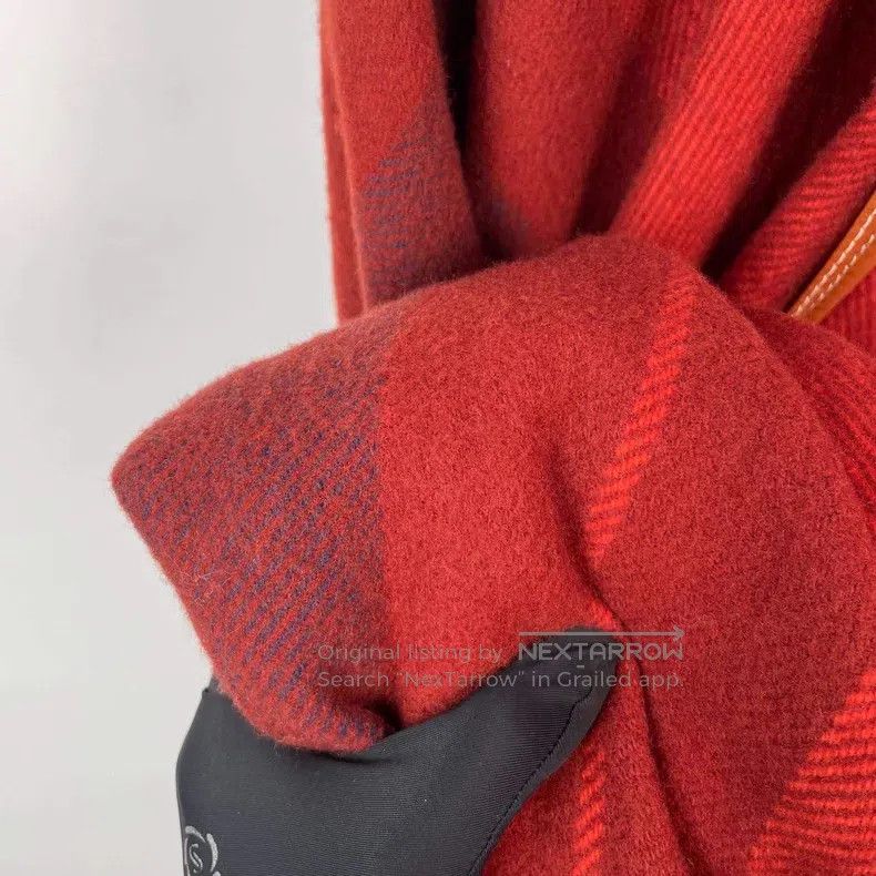 Hermes Hermes Fringed shawl, dark red Size ONE SIZE - 7 Thumbnail
