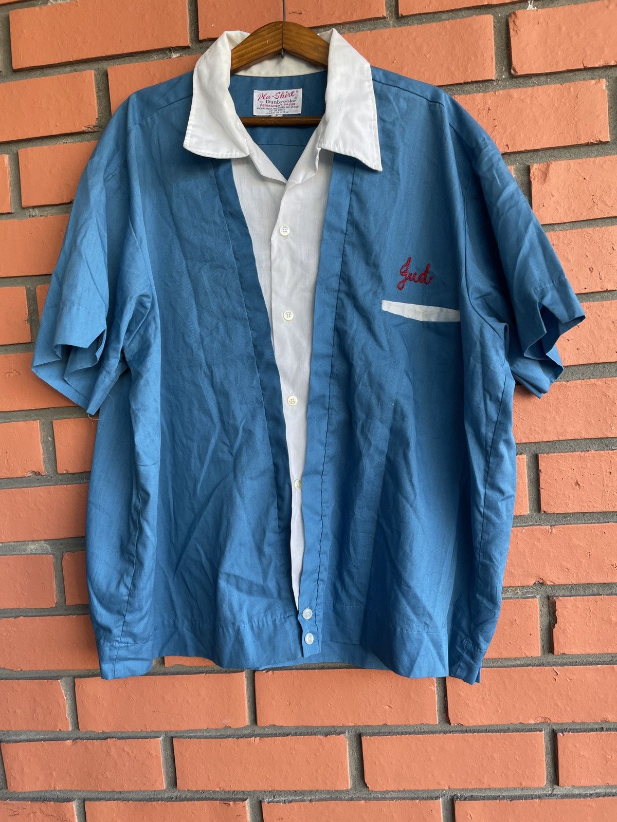 Vintage Vintage 60’s Dunbrooke Bowling shirt embroidery workwear Size US XL / EU 56 / 4 - 1 Thumbnail