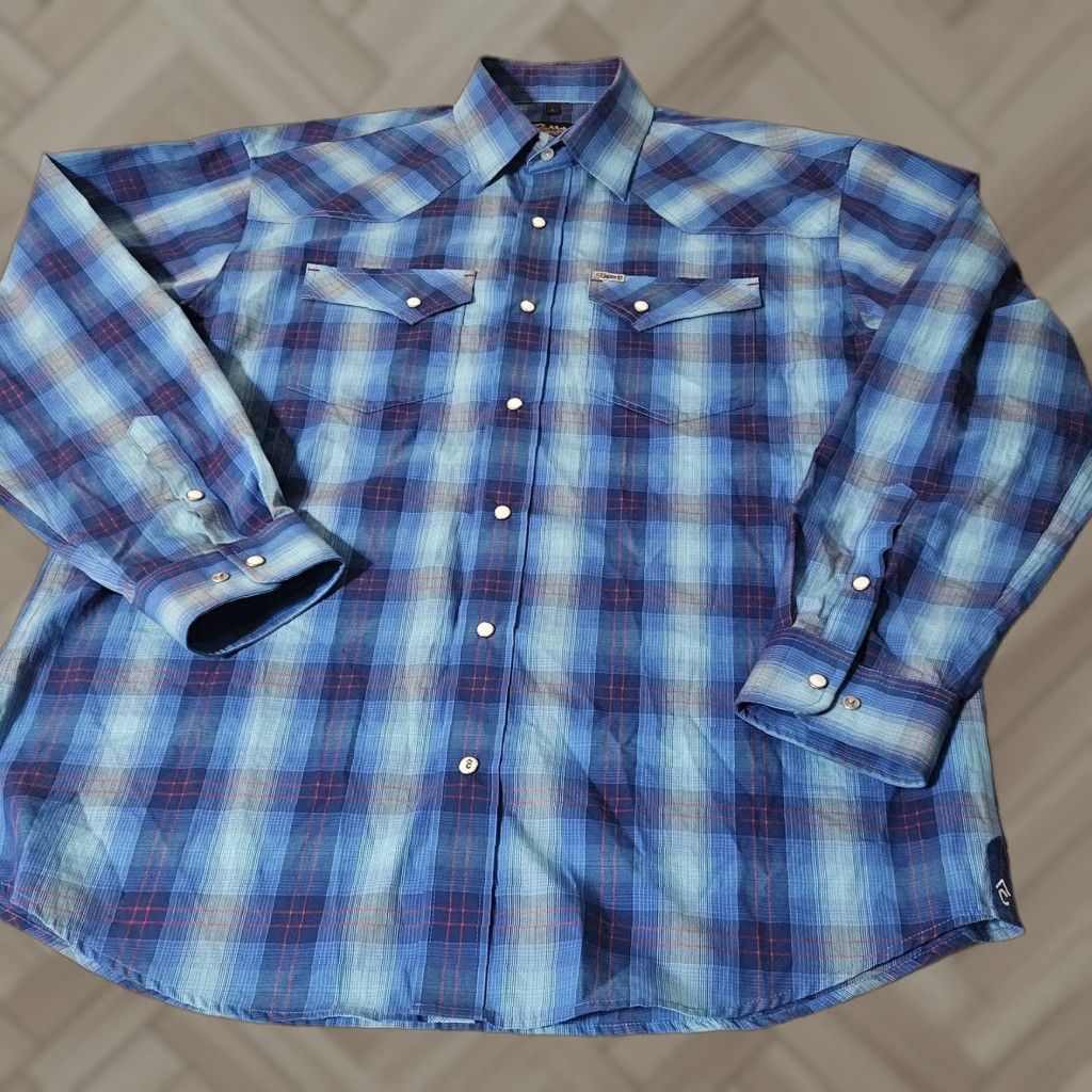 Vintage Rafter C Shirt Men’s L Plaid Pearl Snap Long Sleeve Western Collared Button-Up Size US L / EU 52-54 / 3 - 1 Thumbnail