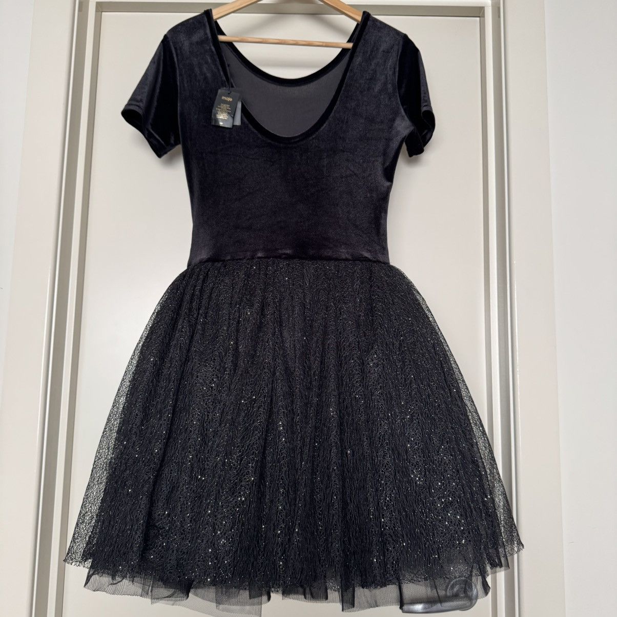Maje NEW Velvet Lace Tulle dress ✨ French Designer Label Size S / US 4 / IT 40 - 3 Thumbnail