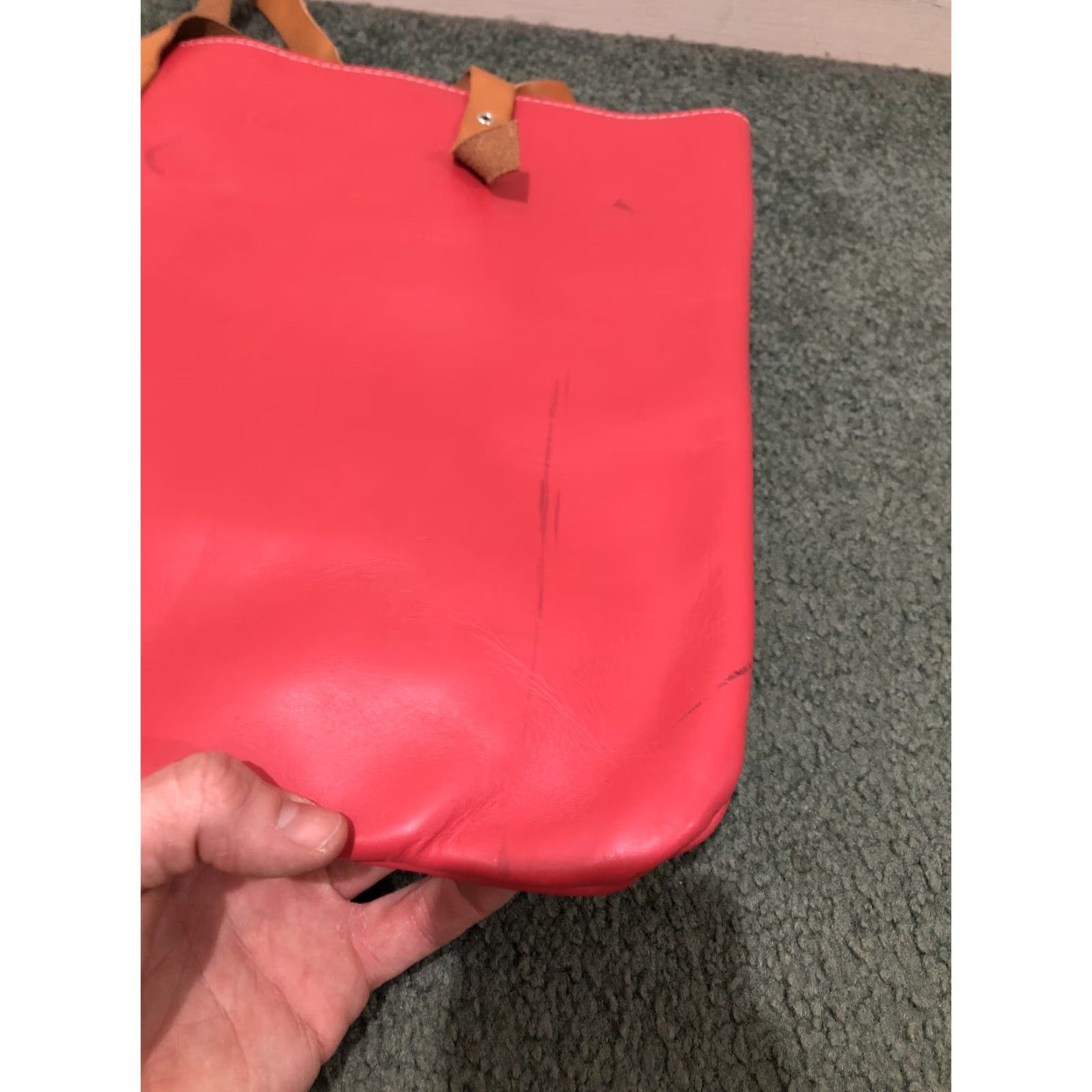 Vintage Foxy Fix Pink Leather Handmade Tote Bag Large Made in USA Tote Womens Pink Leather USA 2000s Ladies Size ONE SIZE - 4 Thumbnail
