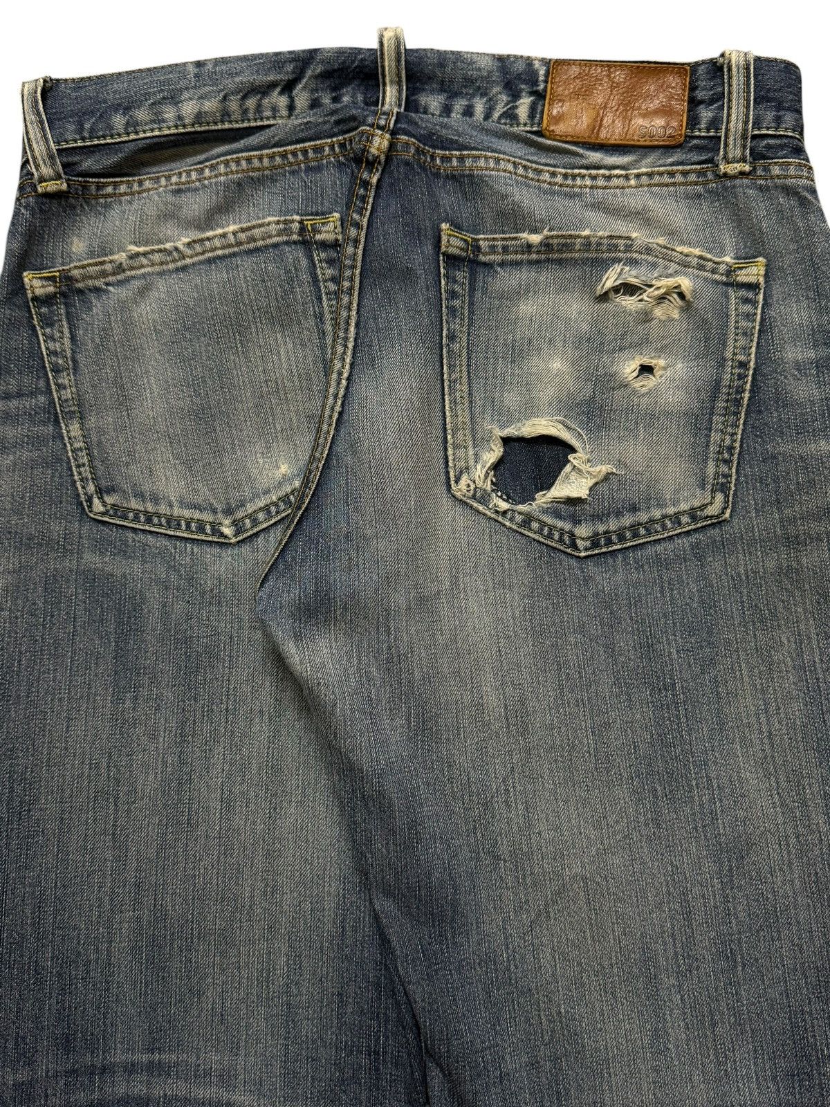 Uniqlo Vintage Y2K Japan Uniqlo Faded Wash Whiskers Straight Loose Size US 32 / EU 48 - 5 Thumbnail