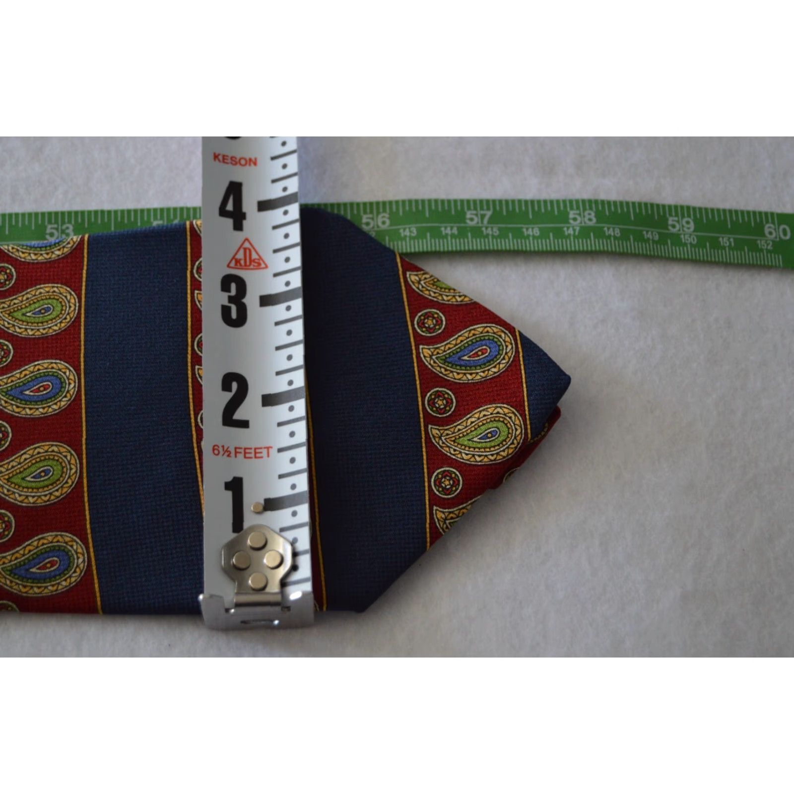 Tommy Hilfiger Tommy Hilfiger Necktie Men 100% Silk Blue Stripe Paisley Made In USA Vintage No Size ONE SIZE - 7 Thumbnail