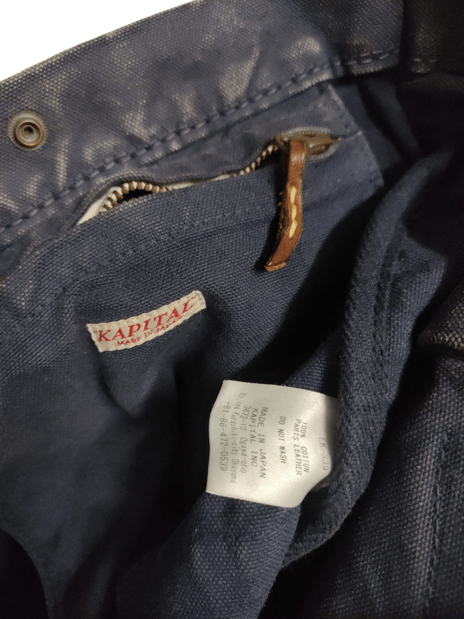 Kapital KAPITAL CANVAS TOTE BAG BLUE DISTRESSED Size ONE SIZE - 13 Thumbnail