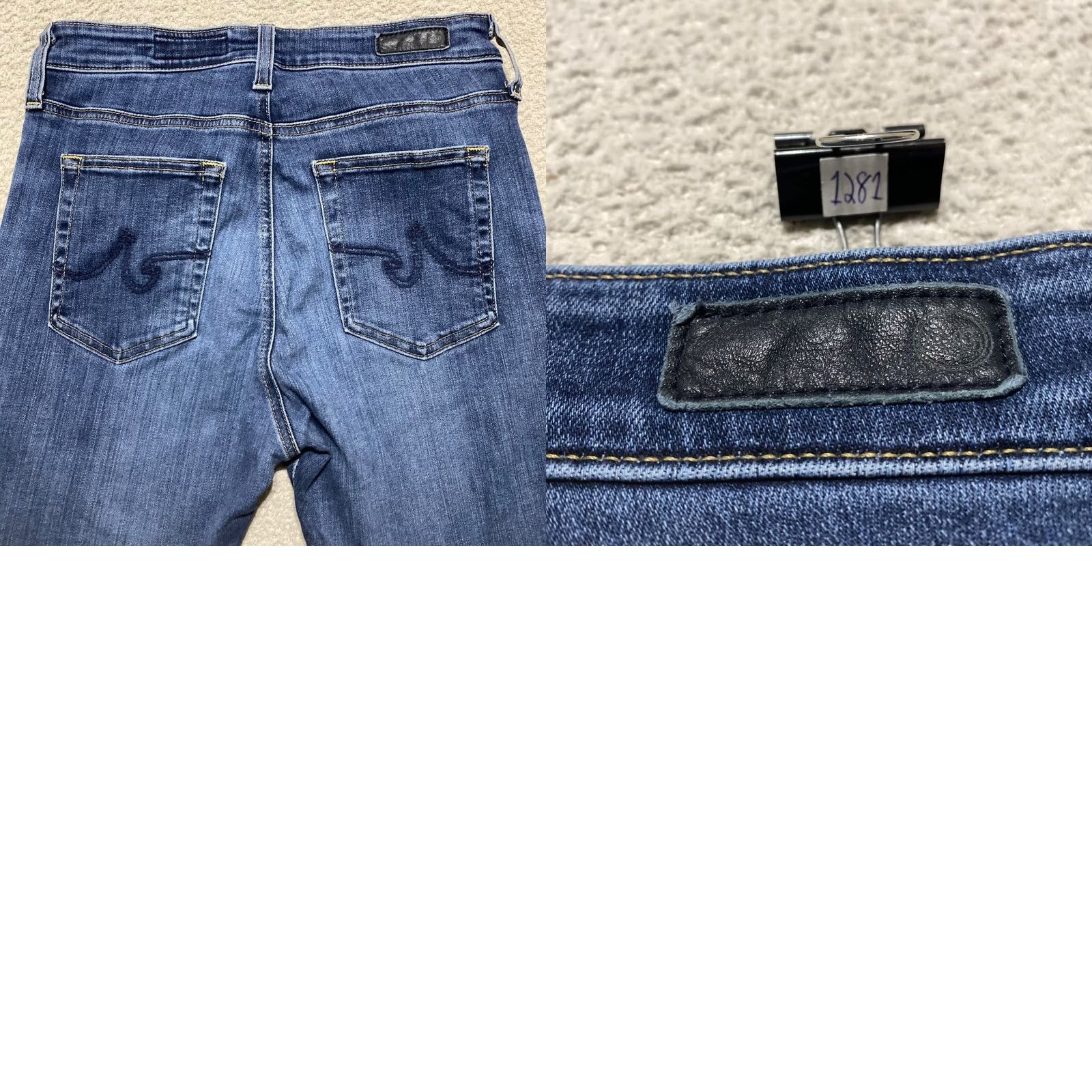 Denime AG Adriano Goldschmied Jeans Womens 28 Blue Skinny Slit Distressed 5-Pocket Denim Farrah 28in Inseam Rise High Adult Womens Jeans Blue - Size 28" / US 6 / IT 42 - 9 Thumbnail
