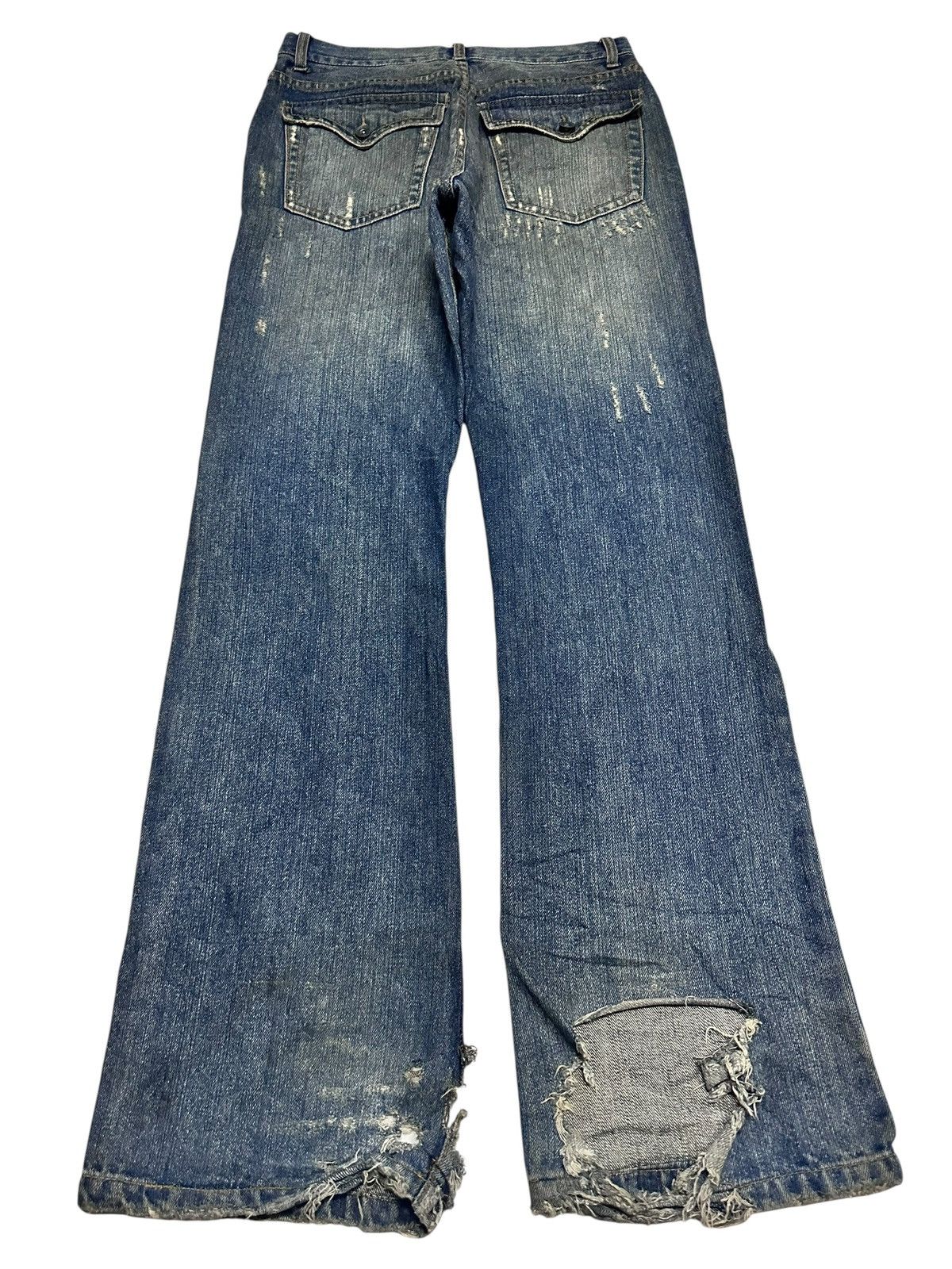 Japanese Brand Nylaus Vintage Distressed With Flare Wideleg Style & Mudwash Size US 31 - 2 Thumbnail