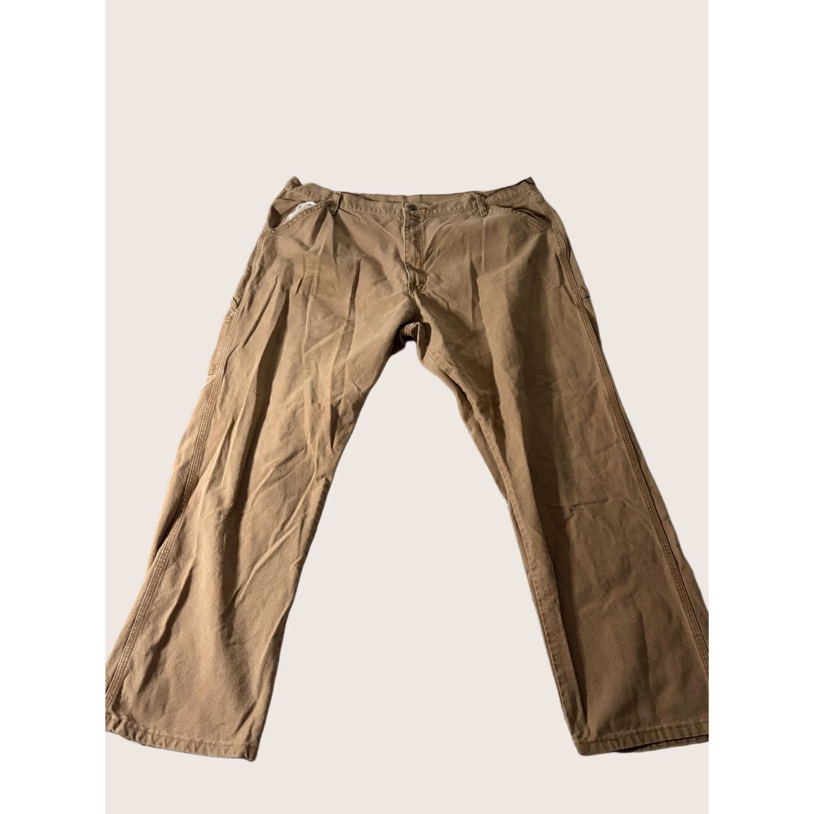 Vintage Mens Canvas Carpenter Pants 42x32 Brown Relaxed Fit Workwear Utility Casual Pants Mens Brown Canvas Carpenter Work Pants 42 32 Mens Size US 42 / EU 58 - 1 Thumbnail