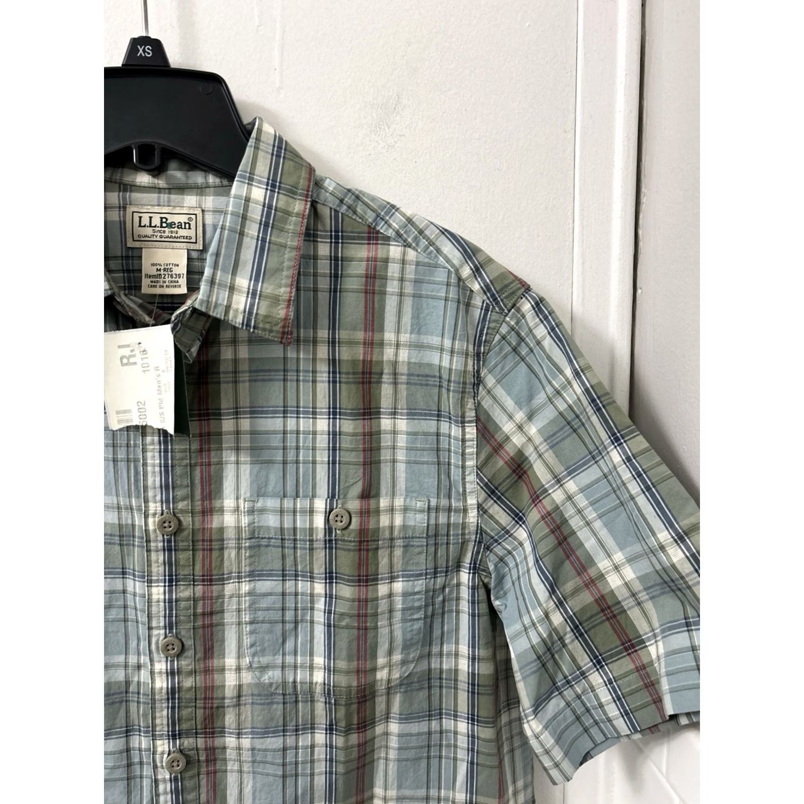 Vintage LL Bean Shirt Mens M Blue Oxford Plaid Short Sleeve Button-Down 276397 NWT Size US M / EU 48-50 / 2 - 4 Thumbnail