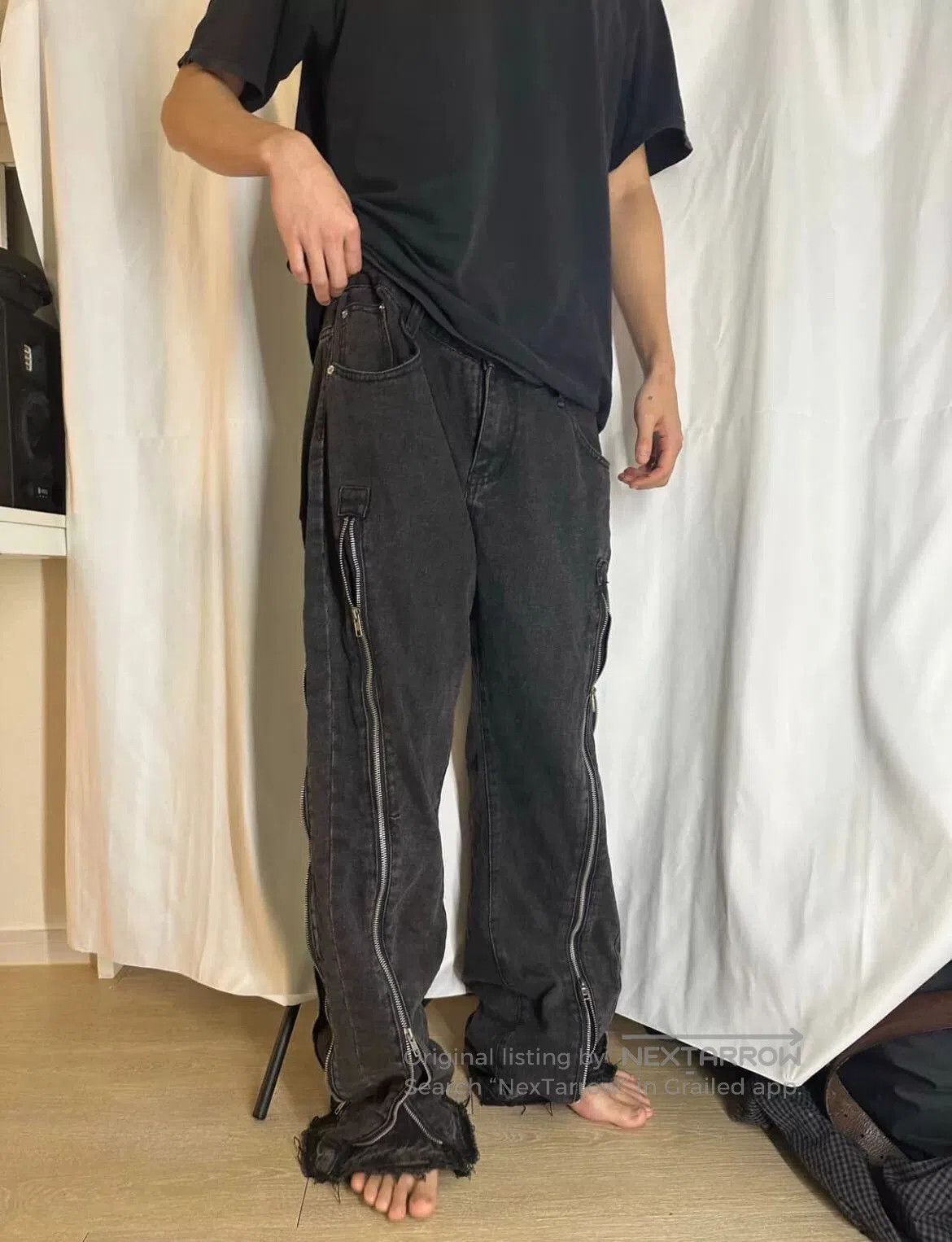 Japanese Brand Vintage Japanese Zip Detail Denim Pants. Size US 41 - 4 Thumbnail