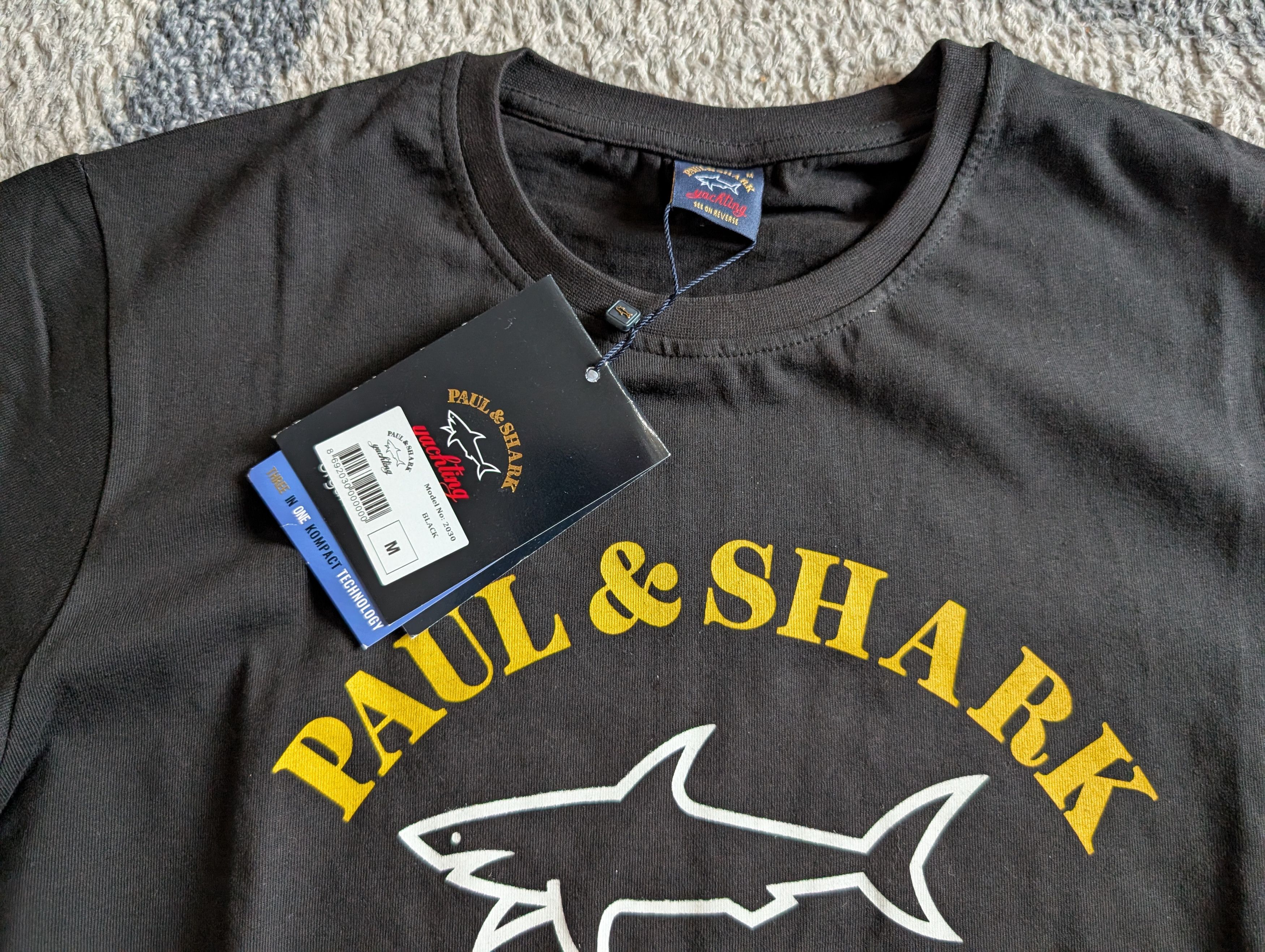 Paul & Shark Paul & Shark Yachting Logo Tee – Black – Size M – BNWT Size US M / EU 48-50 / 2 - 2 Thumbnail