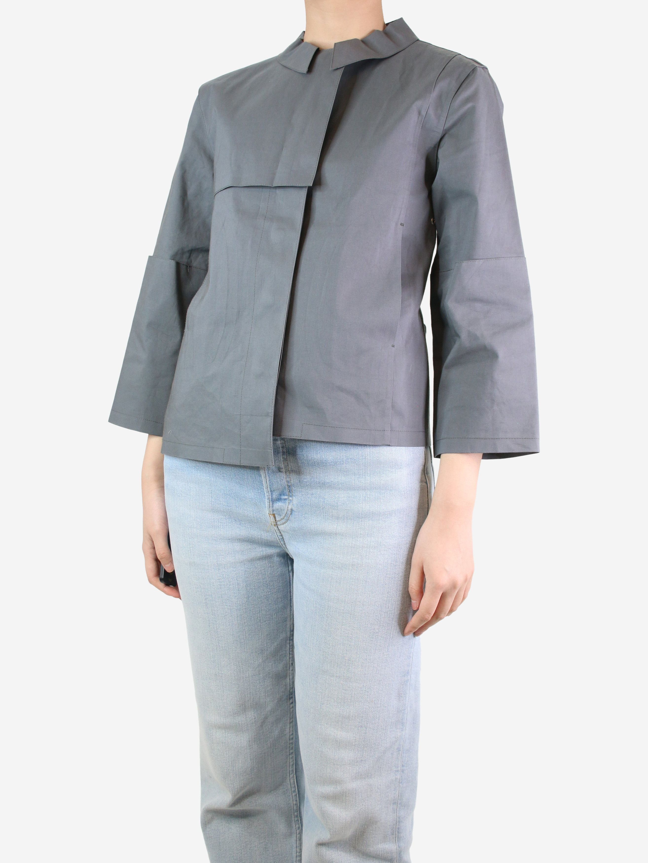 image of Balenciaga Grey Belted Mackintosh - Size Uk 10, Women's