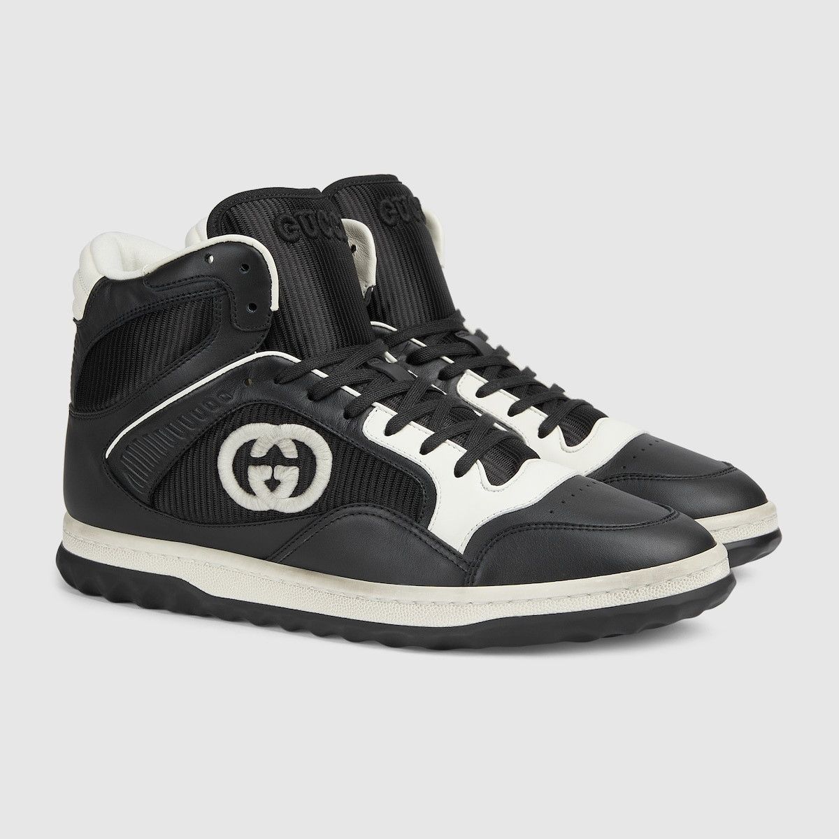 Gucci o1s1wg110125 MAC80 High Top Sneakers in Black/White Size US 7 / EU 40 - 1 Thumbnail