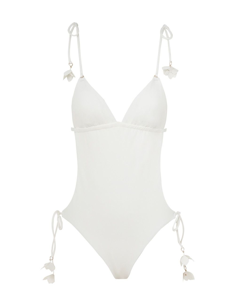 Zimmermann oc11z0525 Floral Appliqua Backless Swimsuit in White Size XS / US 0-2 / IT 36-38 - 1 Thumbnail