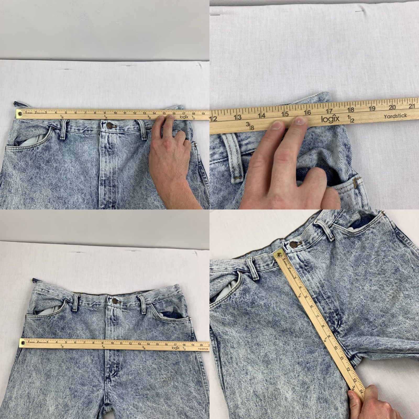 Vintage VINTAGE Rustler Jeans 38x32 Blue Acid Washed Straight 90s USA Mens Size US 38 / EU 54 - 8 Thumbnail