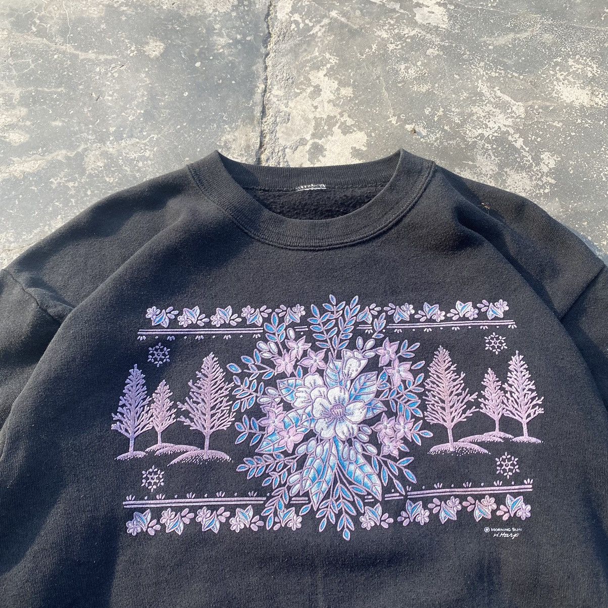 Vintage 90s Morning Sun floral art sweatshirt SB005 Size US M / EU 48-50 / 2 - 2 Thumbnail
