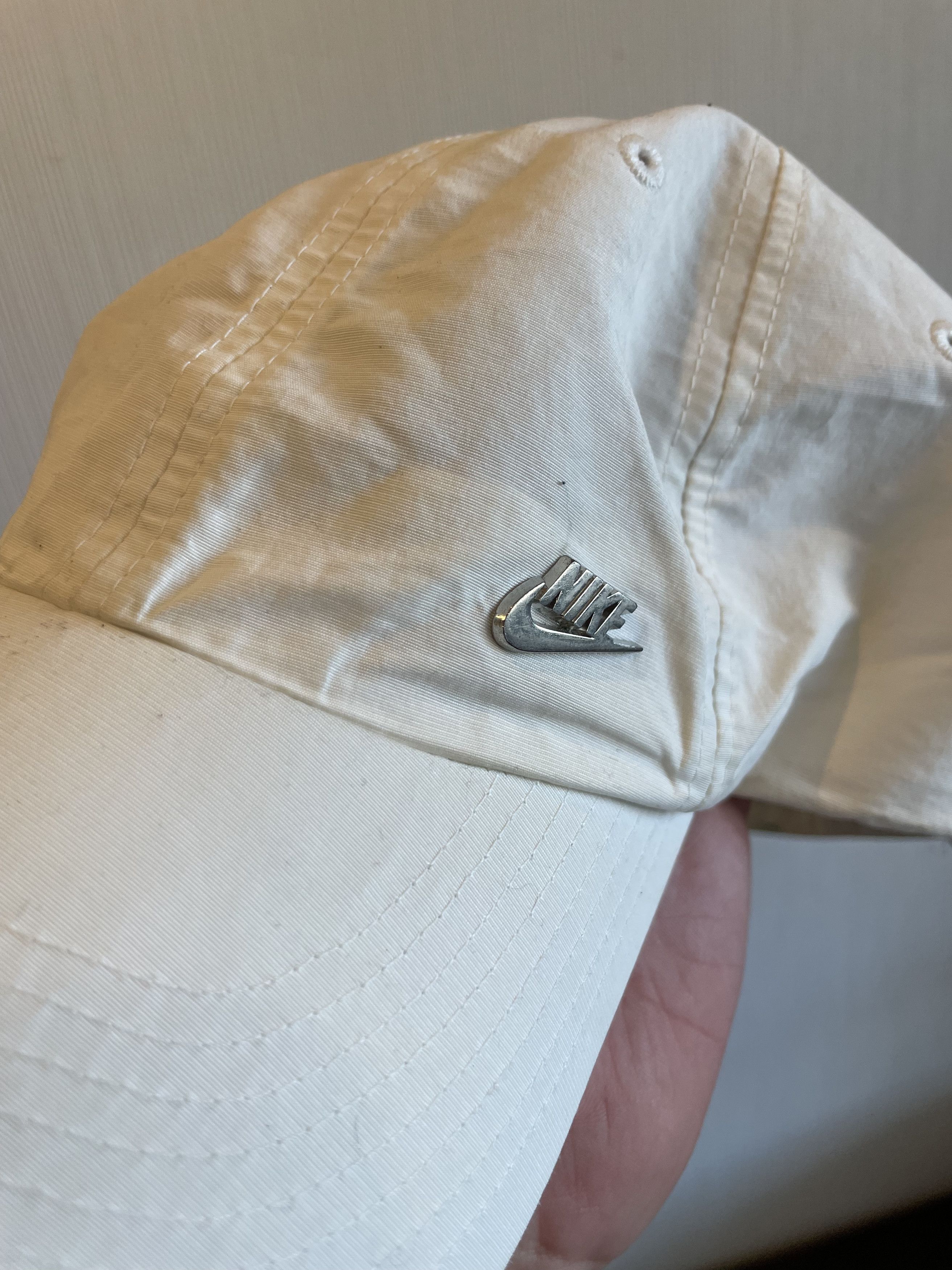 Nike × Vintage Vintage Nike Center Small Swoosh Trashed Cap Hat Logo Size ONE SIZE - 2 Thumbnail