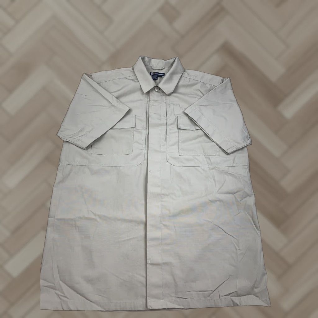 Vintage 5.11 Tactical Ripstop Button Up Shirt Mens L Tall Tan Casual Work Travel 8686 Size US L / EU 52-54 / 3 - 1 Thumbnail