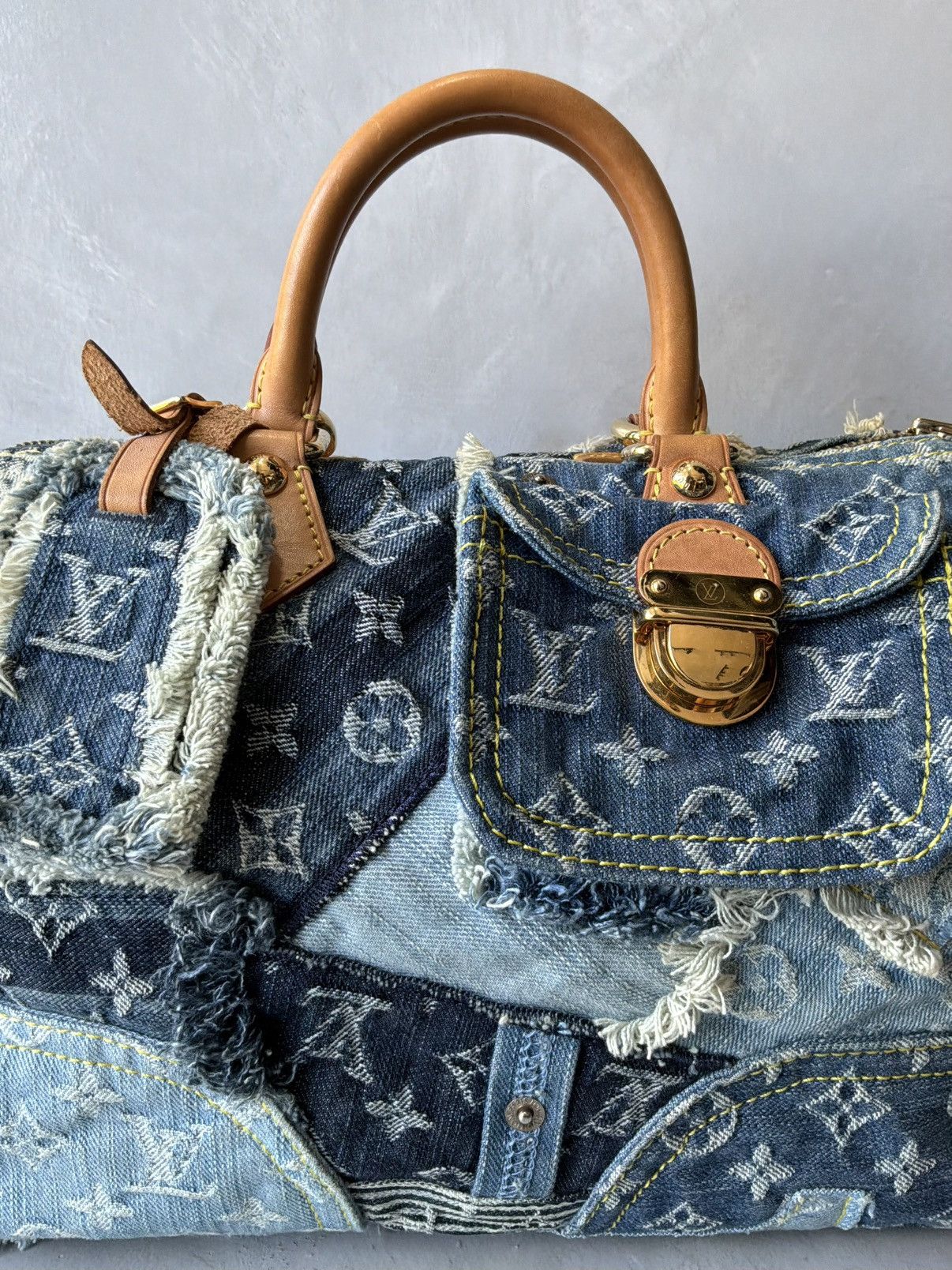 Louis Vuitton 2007 Louis Vuitton - Denim Patchwork Speedy 30 Size ONE SIZE - 6 Thumbnail