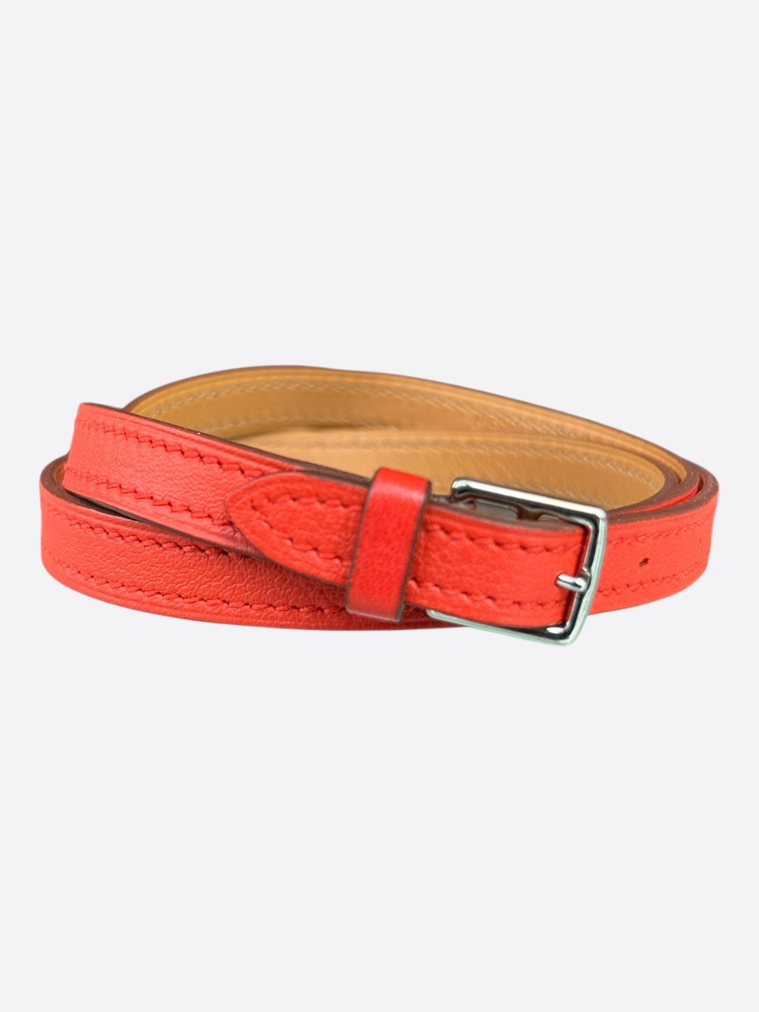 Hermes RedSwift & Palladium Hardware Etriviere Double Tour Bracelet Size ONE SIZE - 1 Thumbnail