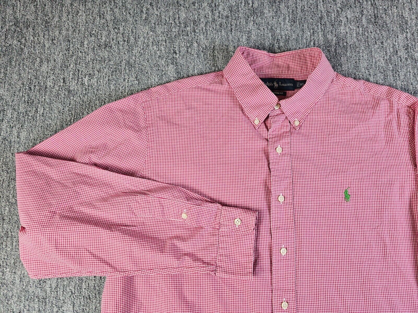 Ralph Lauren Polo Ralph Lauren Custom Fit Plaid Button-Down Shirt XL Pink Size US XL / EU 56 / 4 - 2 Thumbnail