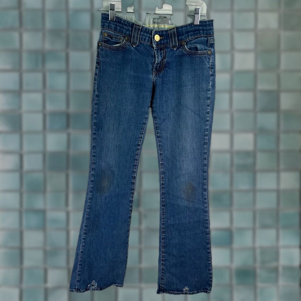 Denime Bishop Of The Seventh Jeans Women Bootcut 27 Distressed Denim Blue 30 Inseam 32 Size 27" / US 4 / IT 40 - 1 Thumbnail