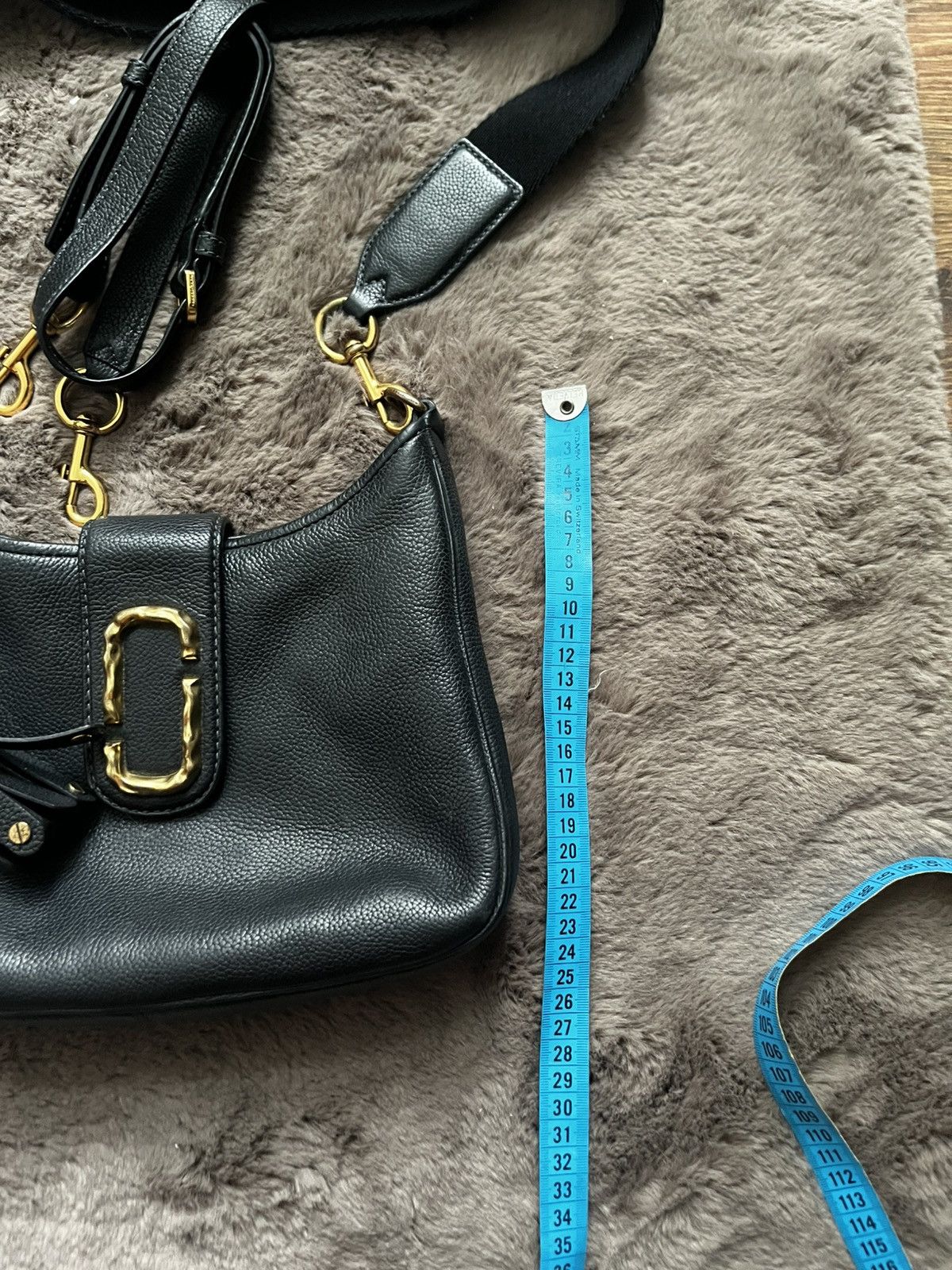 Marc Jacobs Marc Jacobs Leather Hobo Bag Black Gold Hardware 2 Straps Size ONE SIZE - 22 Thumbnail