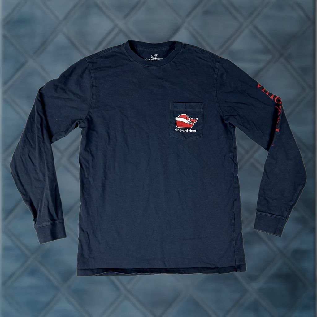 Vineyard Vines Vineyard Vines Long Sleeve Shirt Men's S Blue Christmas Naughty or Nice Whale Pockets T-Shirt Size US S / EU 44-46 / 1 - 1 Thumbnail