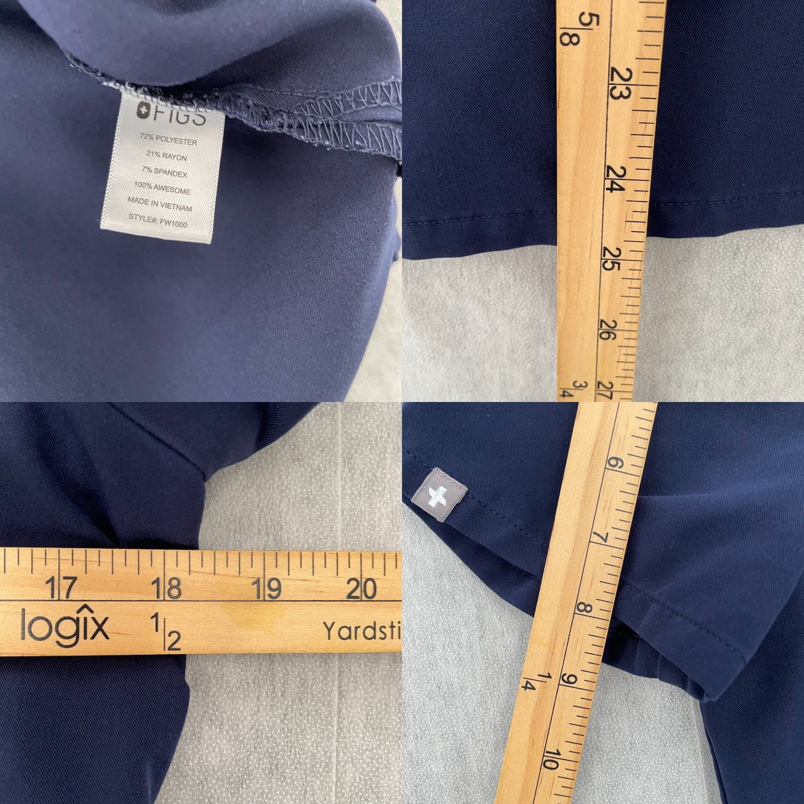 Vintage Figs Scrubs Womens Small Technical Collection Stretch Ladies S Blue Top V Neck Shirt Size S / US 4 / IT 40 - 8 Thumbnail