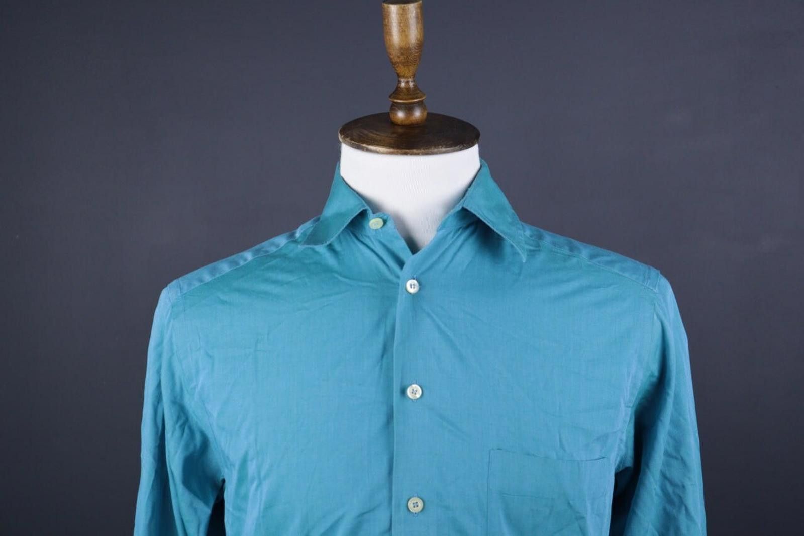 Romeo Gigli Romeo Gigli Milano Blue Button Down Shirt Size 39 / 15.5 Size US M / EU 48-50 / 2 - 2 Thumbnail