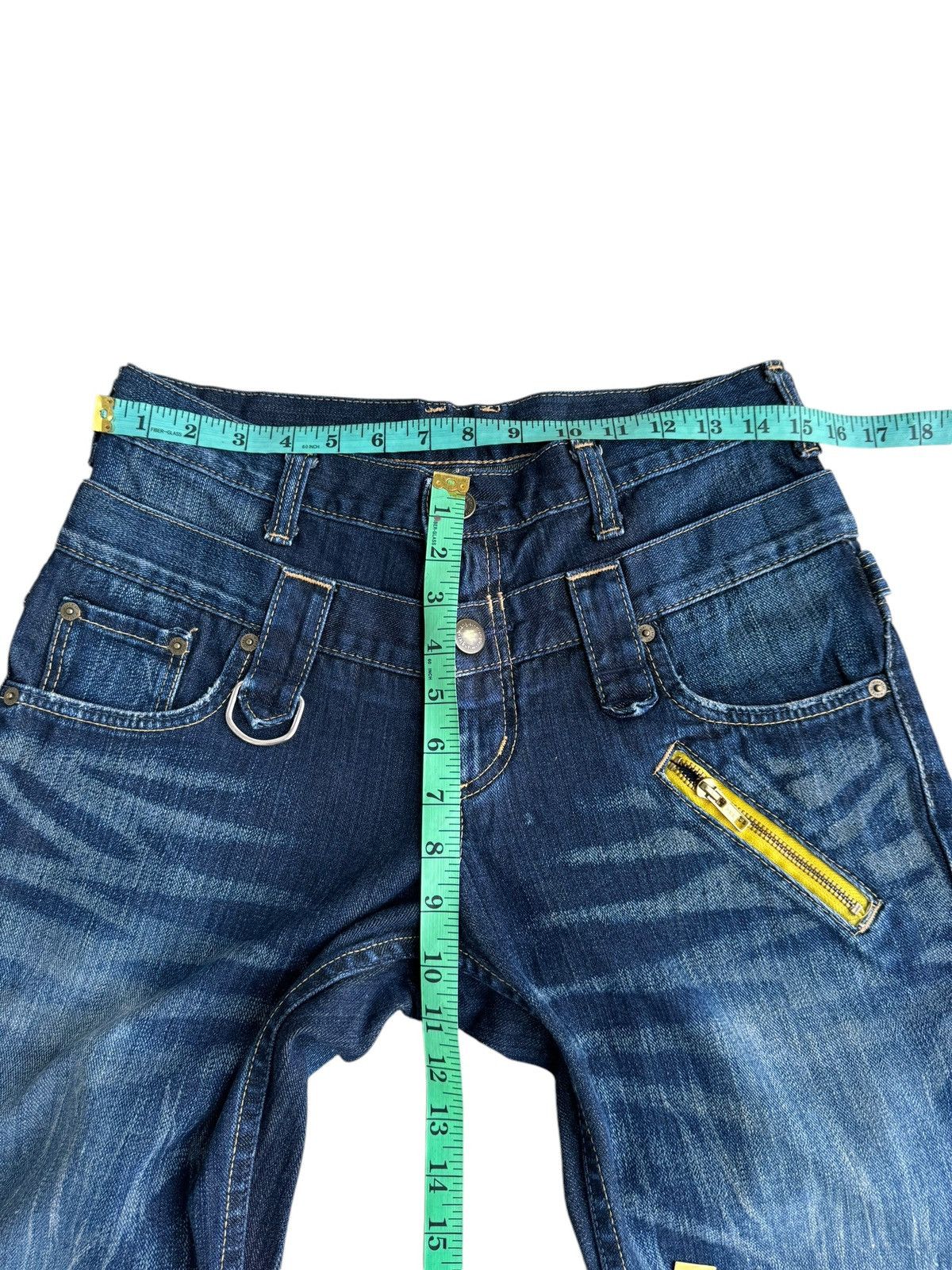 Le Grande Bleu (L.G.B.) × Wrangler ⚡️⚡️Japanese Brand Distressed Wrangler Double Waist Jeans Size US 30 / EU 46 - 14 Thumbnail