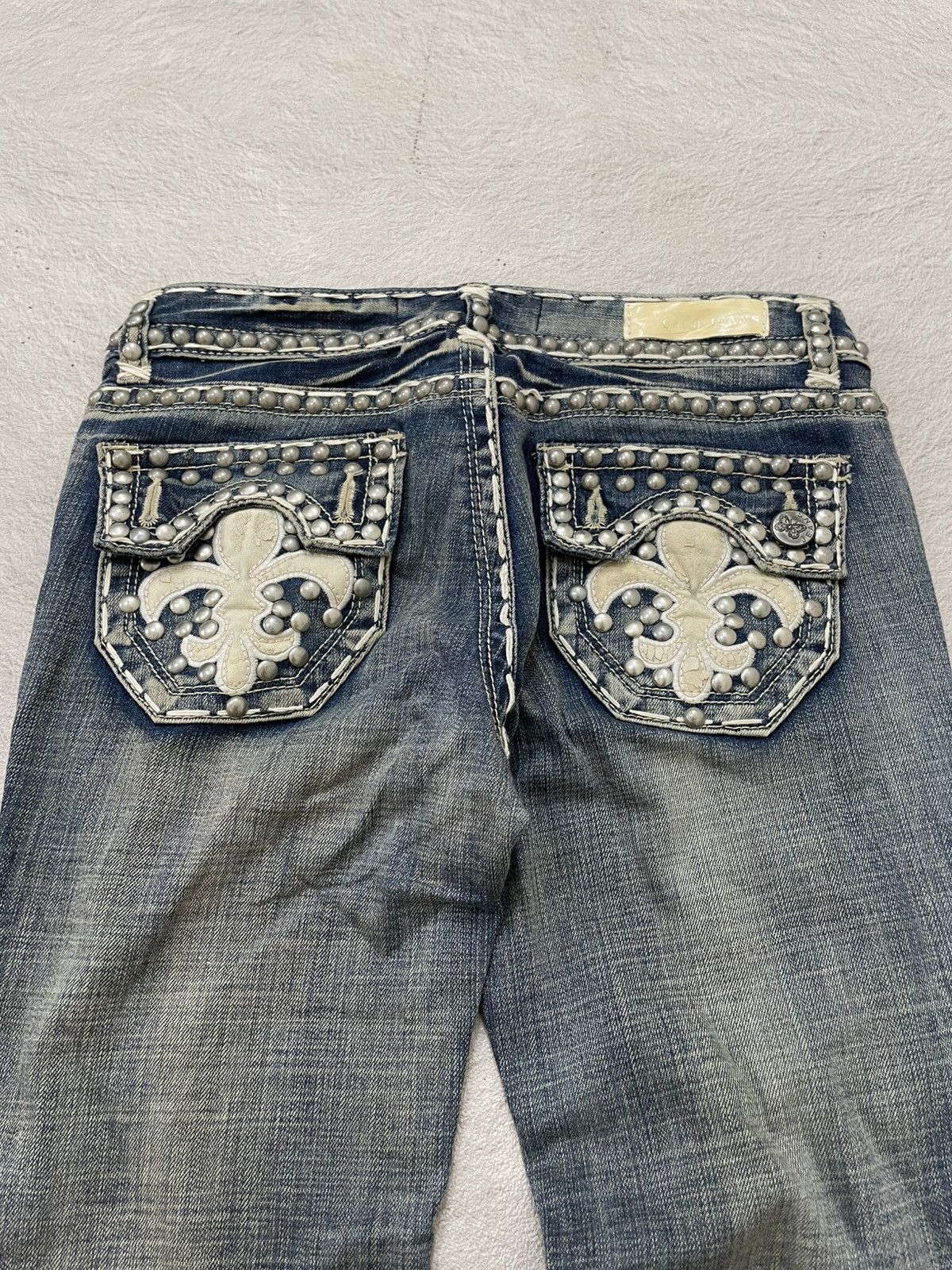 Japanese Brand 00s Studed Denim Embellished Y2K Designer Jeans Bling Pocket Size US 28 / EU 44 - 9 Thumbnail