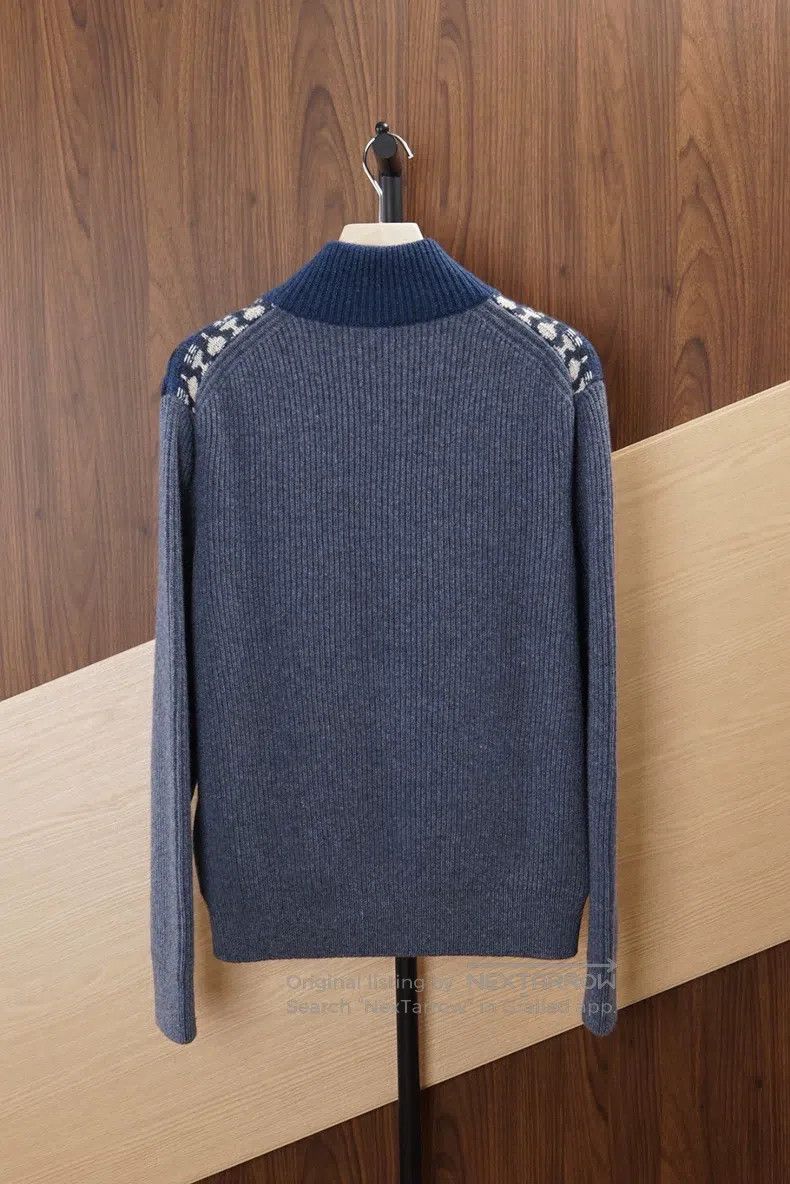 Loro Piana LORO PIANA Navy Blue Wool Crewneck Sweater Size US M / EU 48-50 / 2 - 2 Thumbnail