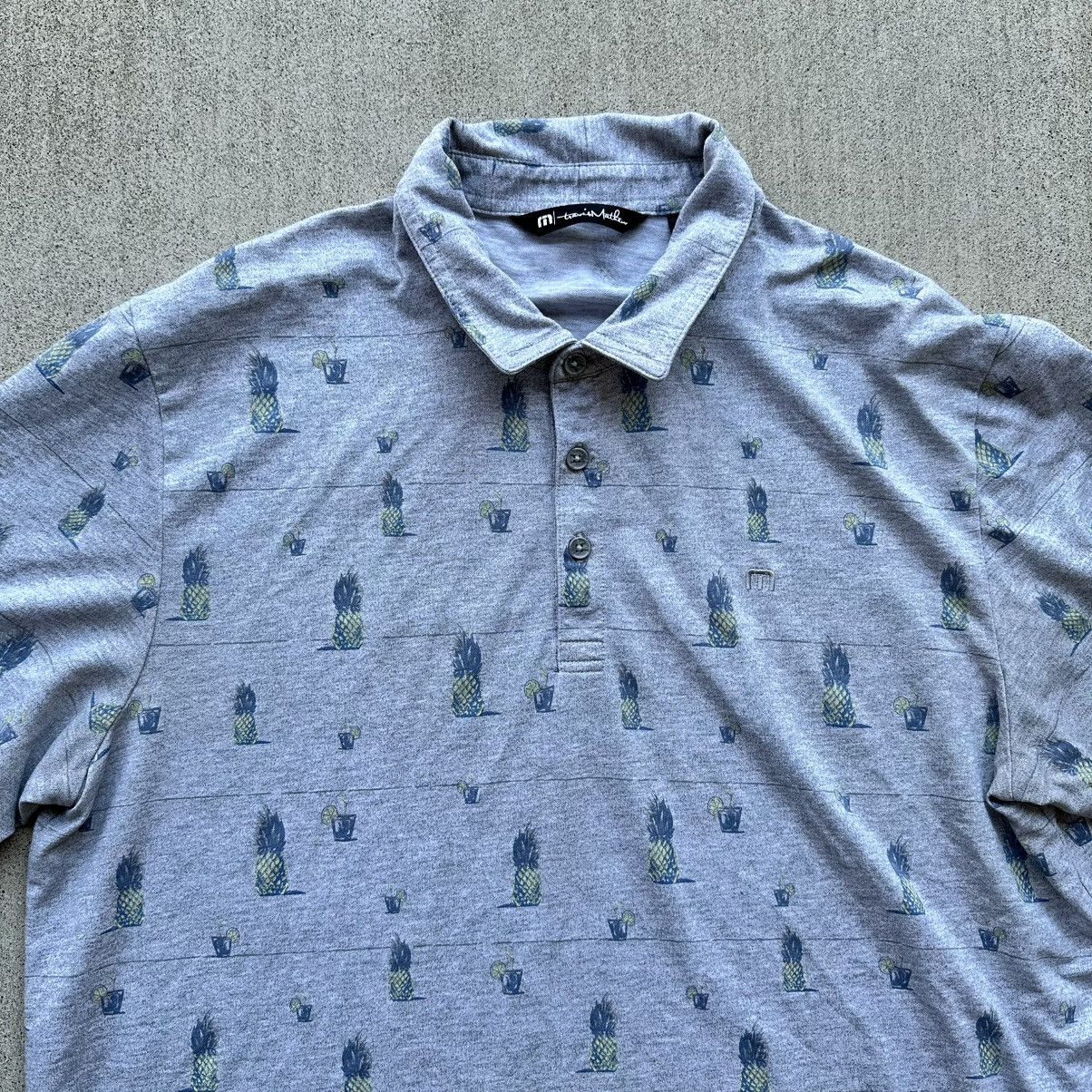 TravisMathew Travis Mathew Polo Shirt Men XL Gray Pineapple AOP Size US XL / EU 56 / 4 - 2 Thumbnail